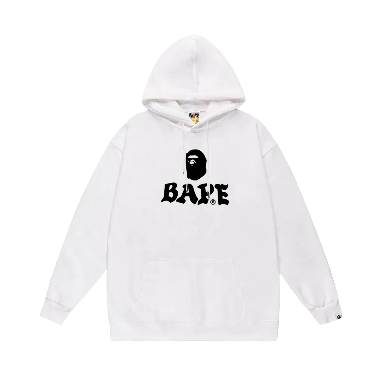 Model No. SC735#terry p160 plus velvet 180💰 (top version) BAPE autumn and winter contrasting ape head letter pattern printed hooded sweatshirt. Made of 380 grams of large terry (drop shoulder large version) fabric. The texture is soft and non-pilling. Imported environmentally friendly printing glue. The pattern is bright and three-dimensional. Quality💥Same style for men and women. The upper body is trendy. Color: black white gray Size: S M L XL XXL