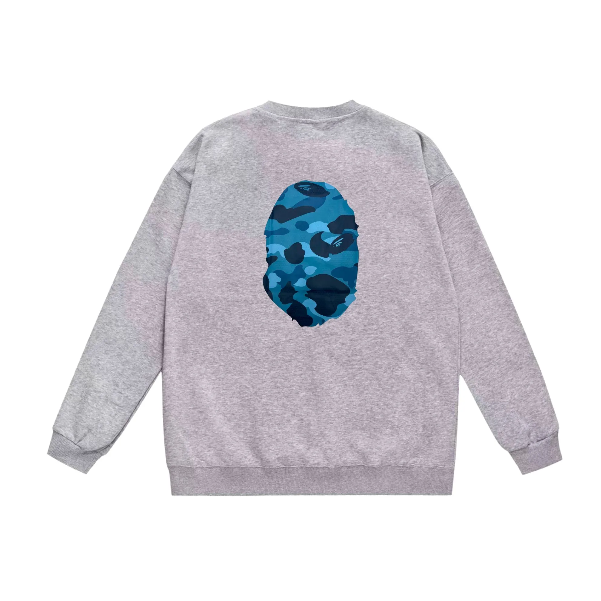 P170 model number SC552# terry 80 plus velvet 85 (top version) BAPE honeycomb camouflage letters great ape head print pattern round neck sweatshirt Made of 350g large terry (drop shoulder large version) fabric, soft texture and no pilling Imported environmentally friendly printing glue The pattern is bright and three-dimensional Quality 💥Same style for men and women The upper body is trendy Color: black gray white gray gray gray black blue white blue gray blue Size: S M L XL XXL