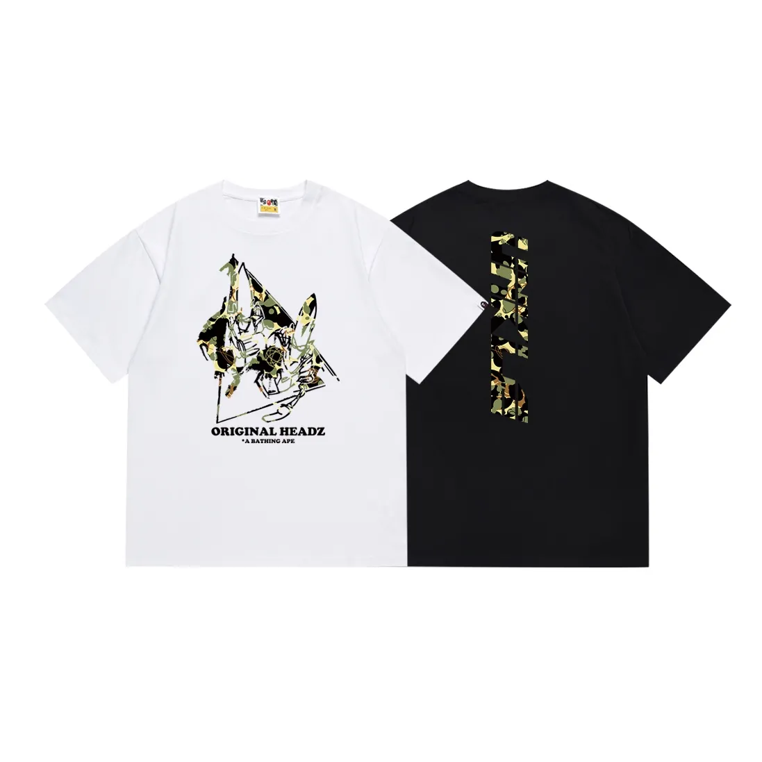 SC131#p110💰 (Top version) BAPE✖️UNKlE co-branded printed short-sleeved T-shirt Made of 260 grams of high-quality high-weave pure cotton fabric, double yarn combed, soft texture and no pilling Imported environmentally friendly printing glue, bright and three-dimensional pattern, quality 💥Same style for men and women, the upper body is fashionable Color: black white Size: S M L XL XXL
