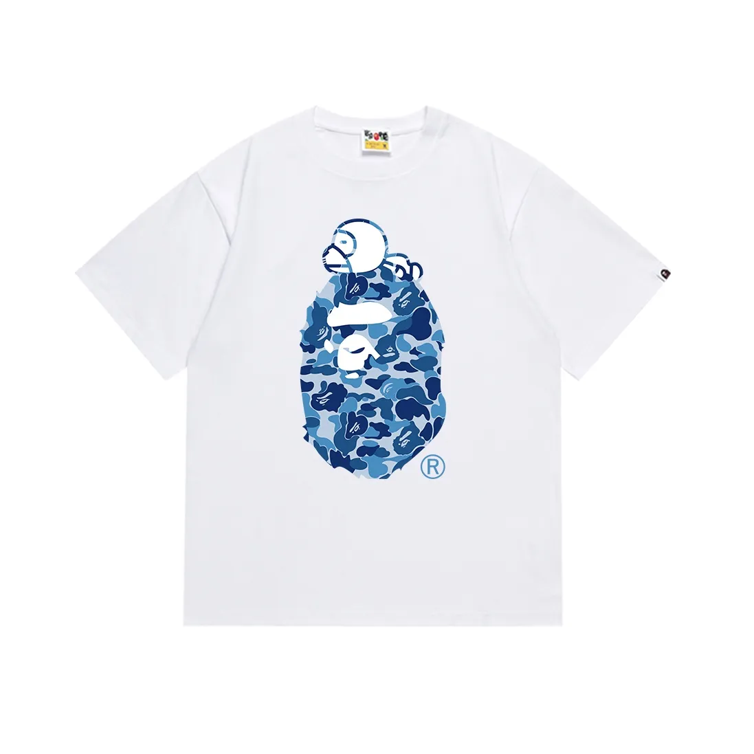 SC146#p110💰 (Top version) BAPE sleeping monkey ape head pattern short-sleeved T-shirt Made of 260 grams of high-quality high-weave pure cotton fabric, double yarn combed, soft texture and no pilling Imported environmentally friendly printing glue, bright and three-dimensional pattern, quality 💥Same style for men and women, the upper body is fashionable Color: black white Size: S M L XL XXL