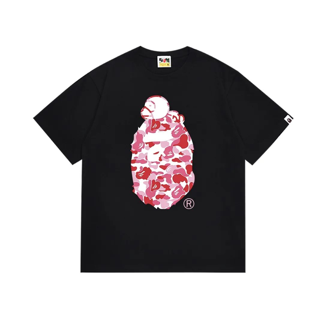 SC146#p110💰 (Top version) BAPE sleeping monkey ape head pattern short-sleeved T-shirt Made of 260 grams of high-quality high-weave pure cotton fabric, double yarn combed, soft texture and no pilling Imported environmentally friendly printing glue, bright and three-dimensional pattern, quality 💥Same style for men and women, the upper body is fashionable Color: black white Size: S M L XL XXL