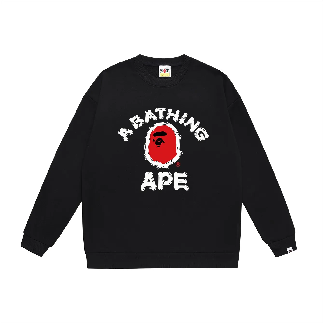 P150 model number SC497# terry 75 plus velvet 80 (top version) BAPE ape head letter brush pattern printed round neck sweatshirt Made of 350g large terry (drop shoulder large version) fabric, soft texture and no pilling Imported environmentally friendly printing glue The pattern is bright and three-dimensional Quality 💥Same style for men and women The upper body is trendy Color: black white gray Size: S M L XL XXL