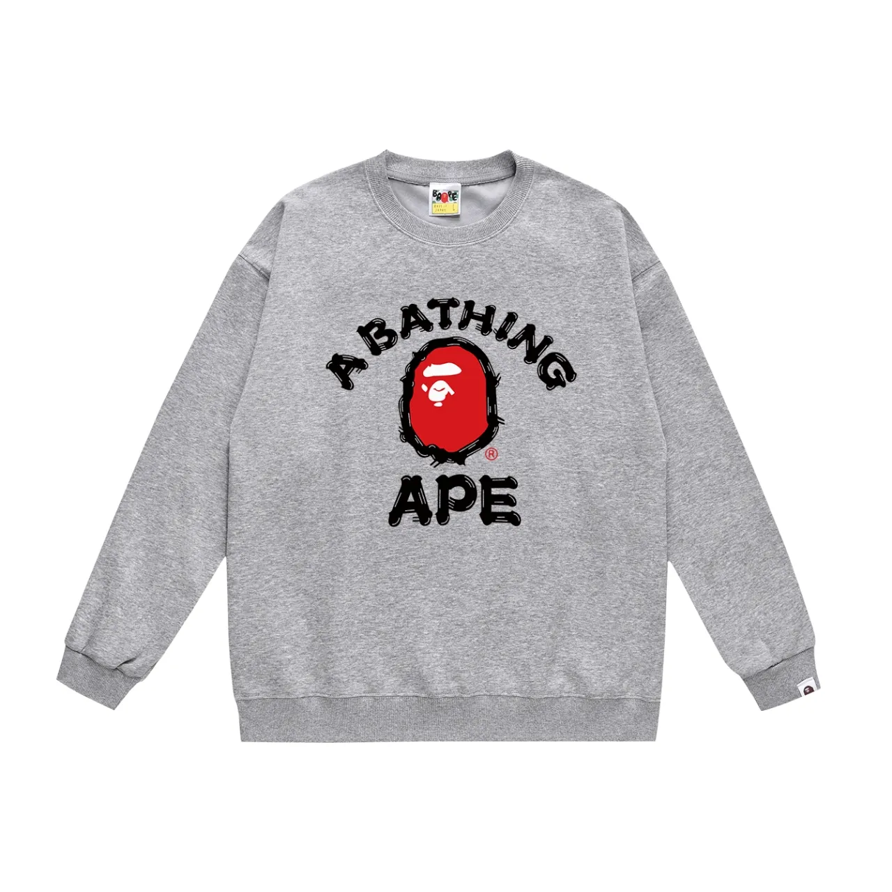 P150 model number SC497# terry 75 plus velvet 80 (top version) BAPE ape head letter brush pattern printed round neck sweatshirt Made of 350g large terry (drop shoulder large version) fabric, soft texture and no pilling Imported environmentally friendly printing glue The pattern is bright and three-dimensional Quality 💥Same style for men and women The upper body is trendy Color: black white gray Size: S M L XL XXL