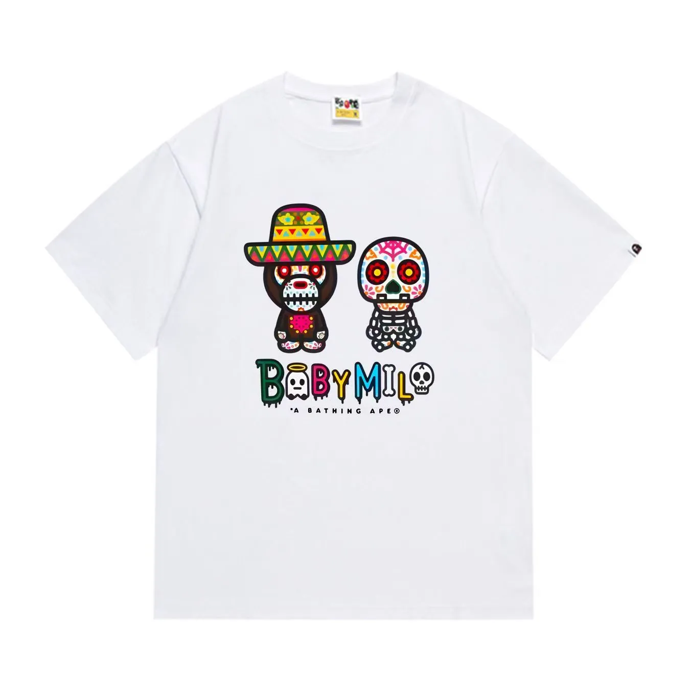 SC1008#p110💰 (top version) BAPE uses 260 grams of high-quality high-weave pure cotton fabric, double yarn combed, soft texture and no pilling, imported environmentally friendly printing glue, bright and three-dimensional pattern, quality 💥Same style for men and women, the upper body is fashionable Color: black white Size: S M L XL XXL