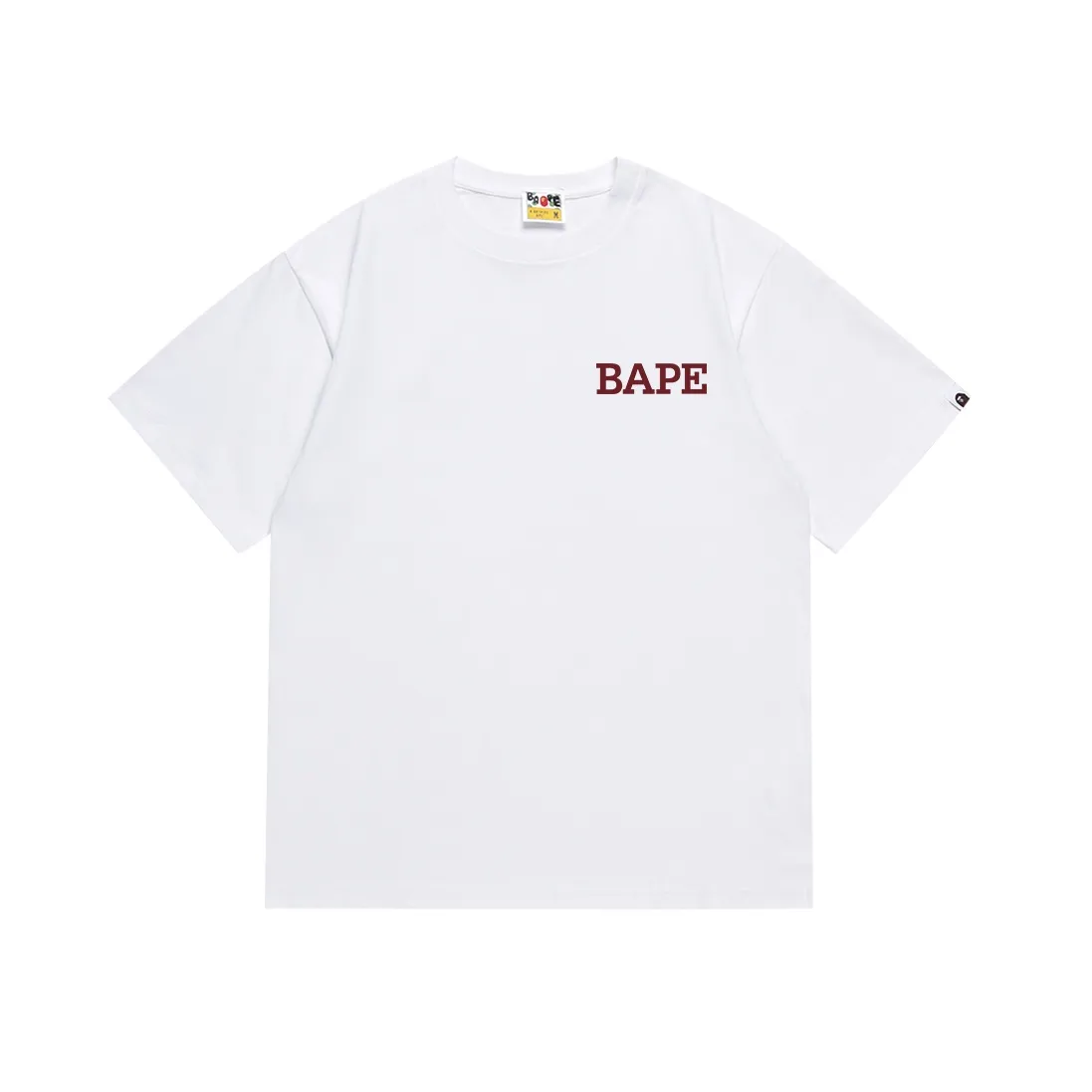 SC076#p110💰 (Top version) BAPE ape head contrast letter printed short-sleeved T-shirt Made of 260 grams of high-quality high-weave pure cotton fabric, double yarn combed, soft texture without pilling, imported environmentally friendly printing glue, bright and three-dimensional pattern, quality 💥Same style for men and women, the upper body is fashionable Color: black white Size: S M L XL XXL