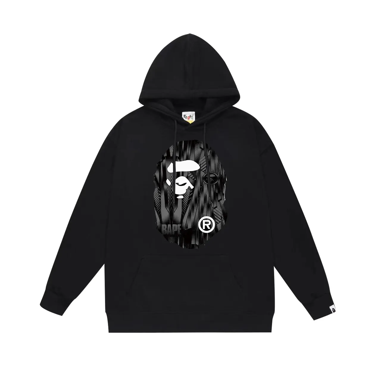 Model No. SC704# terry p160 plus velvet p180💰 (top version) BAPE speed racing speed pattern ape head print hooded sweatshirt. Made of 380g large terry 430g silver fox velvet (drop shoulder large version) fabric. The texture is soft and non-pilling. Imported environmentally friendly printing glue. The pattern is bright and three-dimensional. Quality💥Same style for men and women. The upper body is trendy. Color: dark brown, white brown, taupe. Size: S M L XL XXL