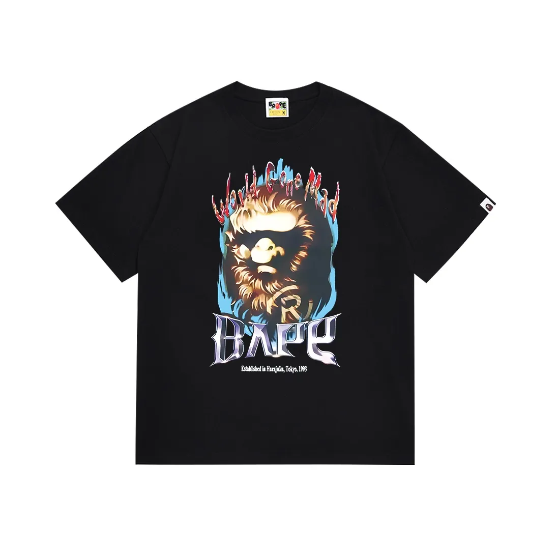 SC088#p110💰 (top version) BAPE ape head letter print pattern solid color short-sleeved T-shirt Made of 260 grams of high-quality high-weave pure cotton fabric, double yarn combed, soft and non-pilling texture, imported environmentally friendly printing glue, bright and three-dimensional pattern, quality 💥Same style for men and women, the upper body is fashionable Color: black white Size: S M L XL XXL