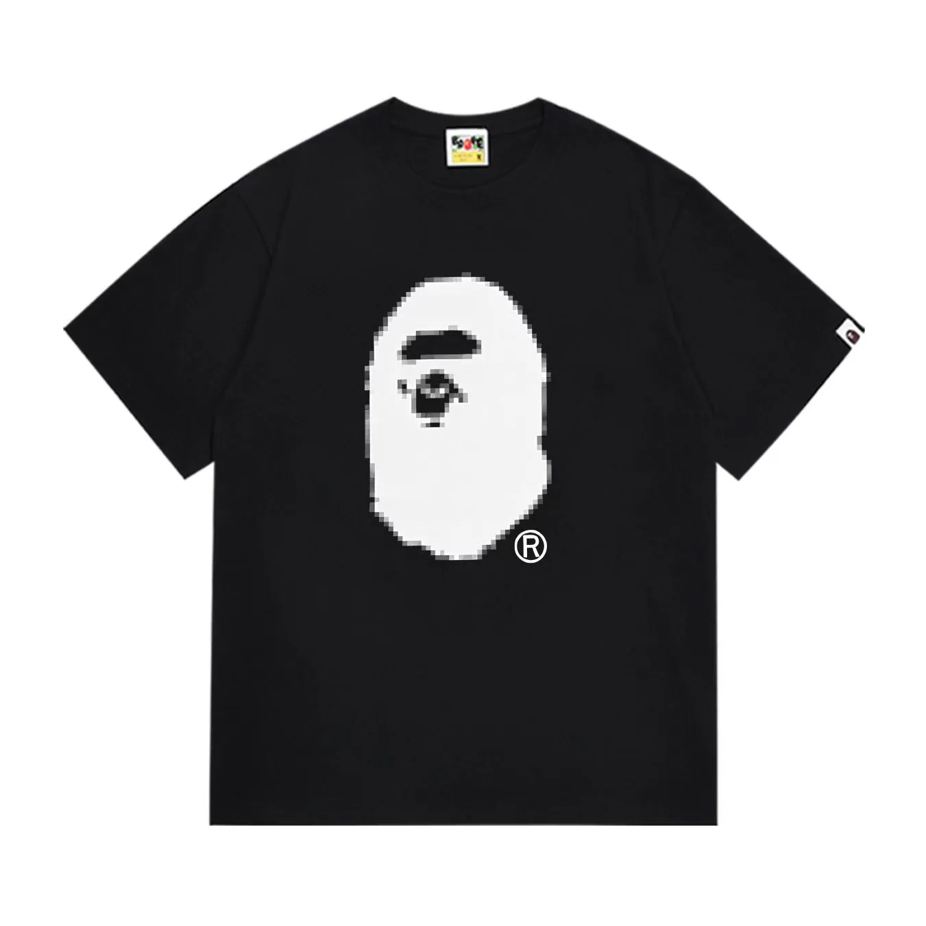 SC1011#p110💰 (top version) BAPE uses 260 grams of high-quality high-weave pure cotton fabric, double yarn combed, soft and non-pilling texture, imported environmentally friendly printing glue, bright and three-dimensional pattern, quality 💥Same style for men and women, the upper body is trendy Color: Black White Size: S M L XL XXL