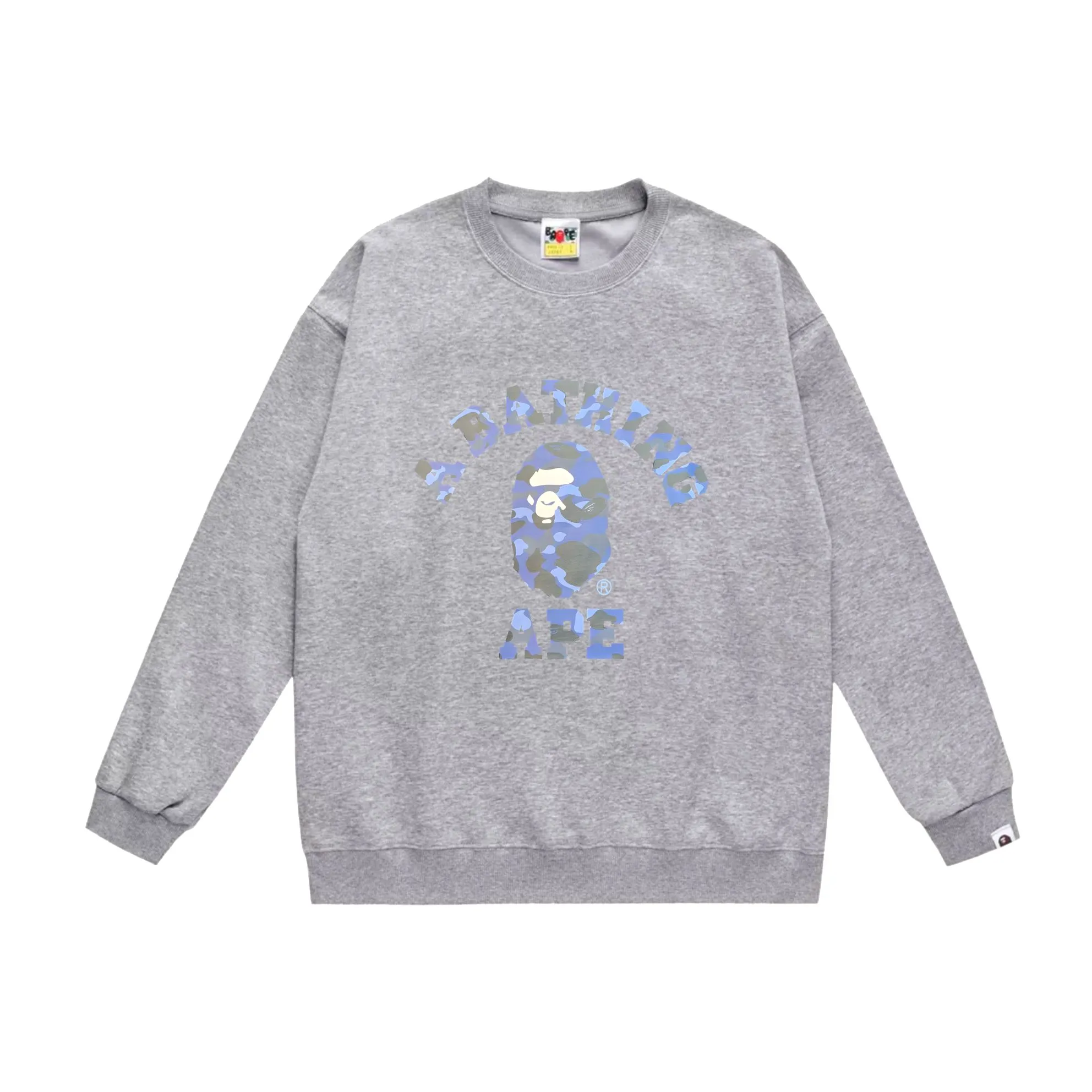 P170 model number SC549# terry 80 plus velvet 85 (top version) BAPE camouflage ape head letter print pattern round neck sweatshirt Made of 350g large terry (drop shoulder large version) fabric, soft texture and no pilling Imported environmentally friendly printing glue, bright and three-dimensional pattern, quality 💥Same style for men and women, the upper body is fashionable Color: black camouflage white camouflage gray camouflage black and red white red gray red black blue white blue Gray blue Black purple White purple Gray purple Black and yellow White and yellow Gray and yellow Size: S M L XL XXL