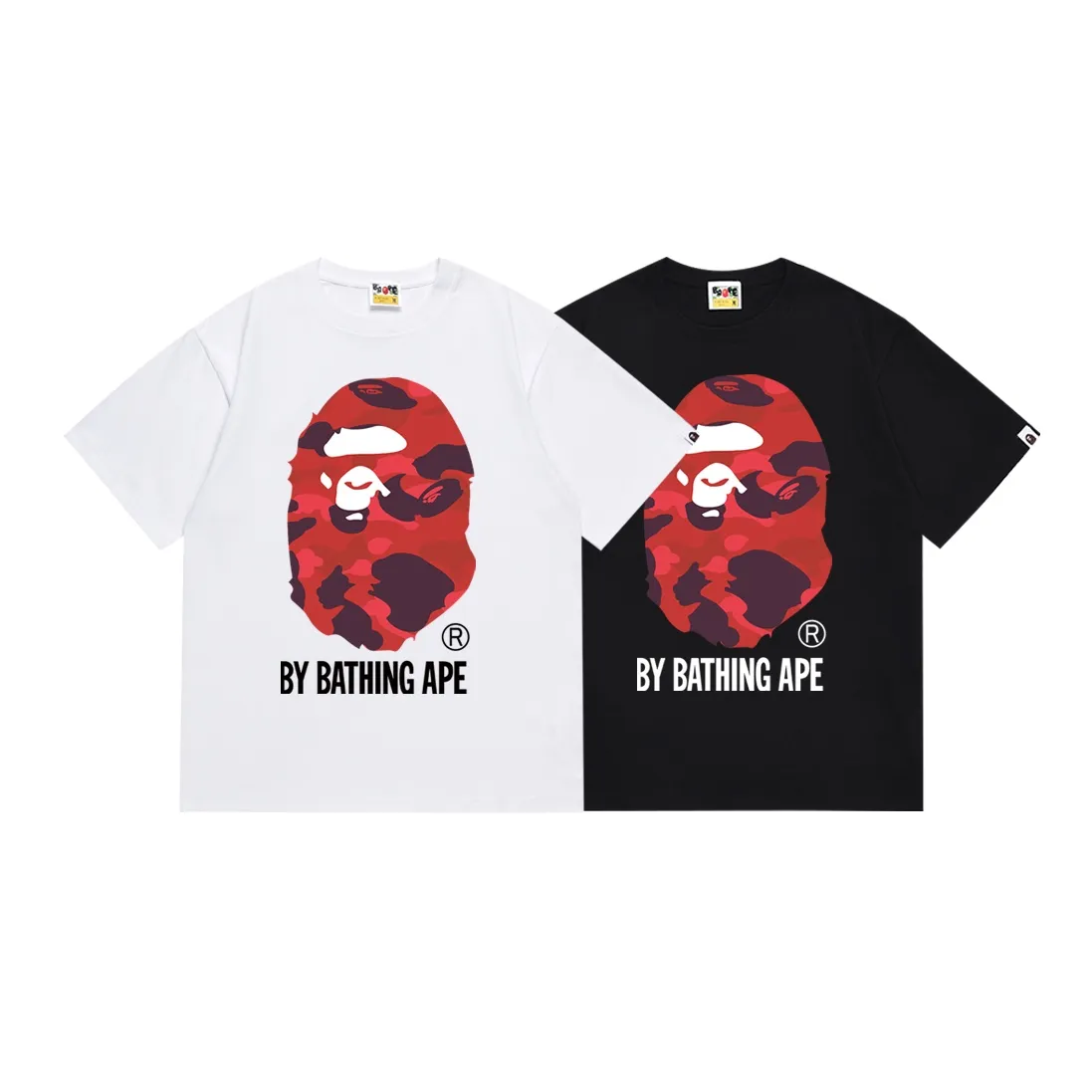 SC155#p110💰 (top version) BAPE multi-color ape head pattern printed short-sleeved T-shirt Made of 260 grams of high-quality high-weave pure cotton fabric, double yarn combed, soft texture and no pilling Imported environmentally friendly printing glue, bright and three-dimensional pattern, quality 💥Same style for men and women, the upper body is fashionable Color: black white Size: S M L XL XXL