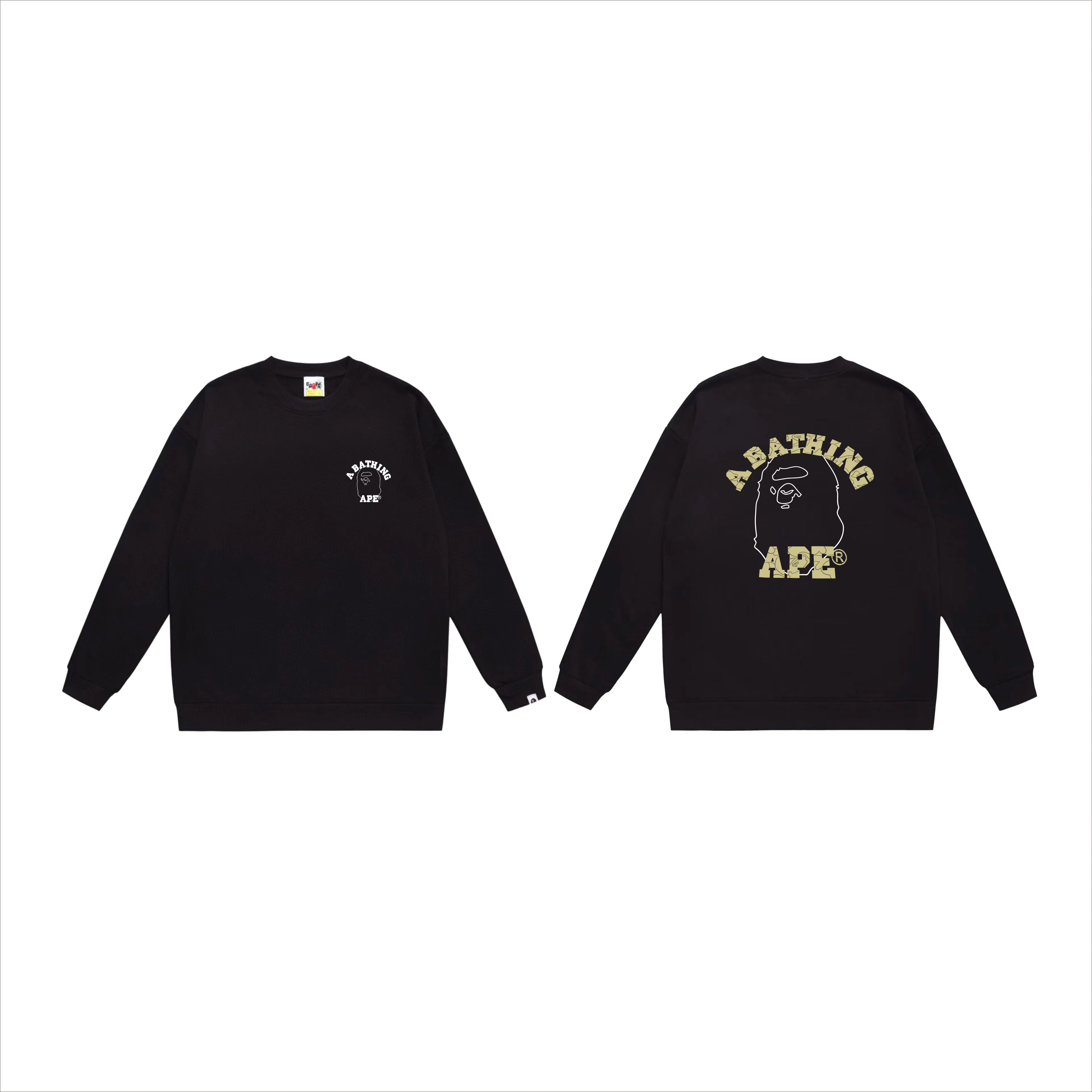 P170 model number SC562# terry 80 plus velvet 85 (top version) BAPE ape head letter back large ape head line printed round neck sweatshirt Made of 350g large terry (drop shoulder large version) fabric, soft texture and no pilling Imported environmentally friendly printing glue The pattern is bright and three-dimensional Quality 💥Same style for men and women The upper body is trendy Color: black white gray Size: S M L XL XXL