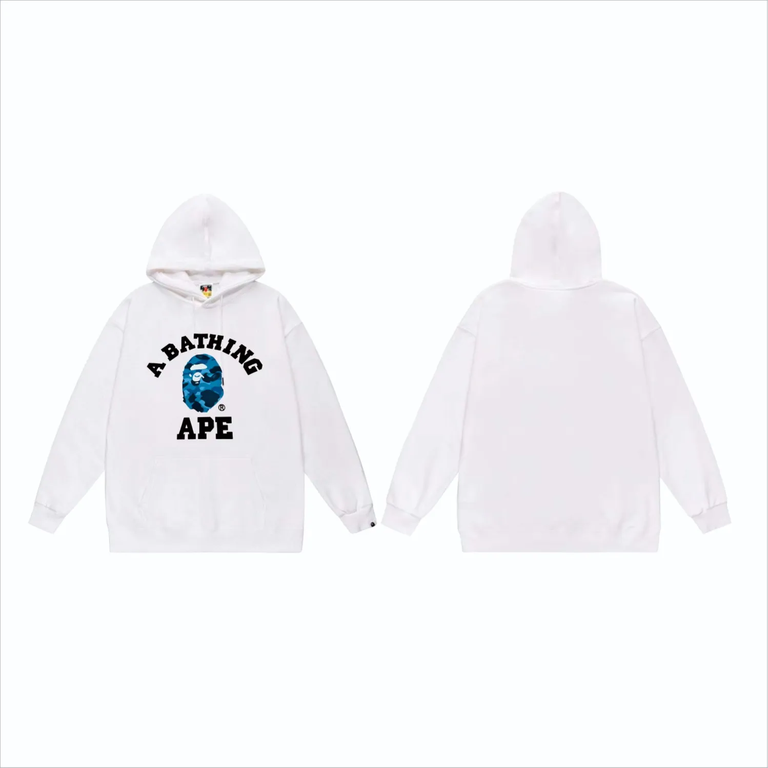 P160 model number SC851# terry 80 plus velvet 90 (top version) BAPE honeycomb camouflage letter ape head print pattern hooded sweatshirt Made of 380 grams of large terry (drop shoulder large version) fabric, soft texture and no pilling Imported environmentally friendly printing glue The pattern is bright and three-dimensional Quality 💥Same style for men and women The upper body is trendy Color: black white gray Size: S M L XL XXL