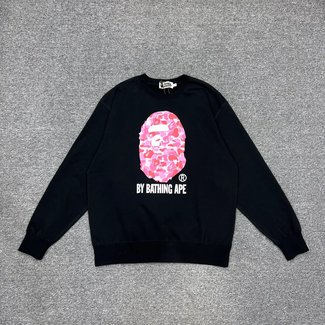 💰250 BAPE ABC CAMO ORGANIC camouflage ape head letter printing 420g weight pure cotton fabric ZP version Couple style: S-XXL [black green black pink black blue]