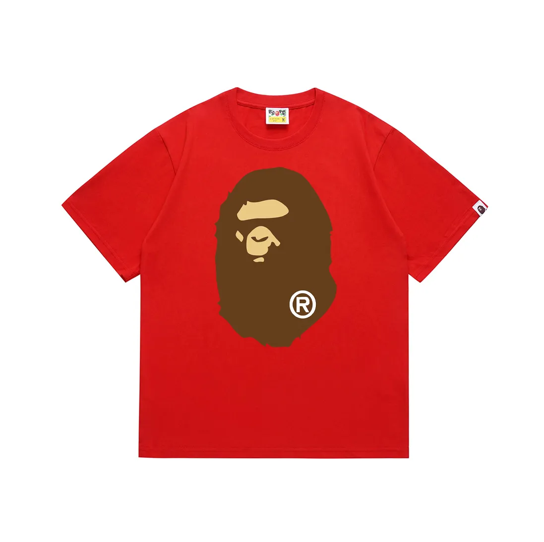SC175#p110💰 (Top version) BAPE classic front and back great ape head printed short-sleeved T-shirt Made of 260 grams of high-quality high-weave pure cotton fabric, double yarn combed, soft texture without pilling, imported environmentally friendly printing glue, bright and three-dimensional pattern, quality 💥unisex style, the upper body is trendy Color: black, white, apricot, green, red, purple, pink, dark gray, coffee, fluorescent green, floral gray, grass green, raspberry Burgundy Lake Blue Sky Blue Khaki Navy Blue Klein Blue Dragon Fruit Color Size: S M L XL XXL