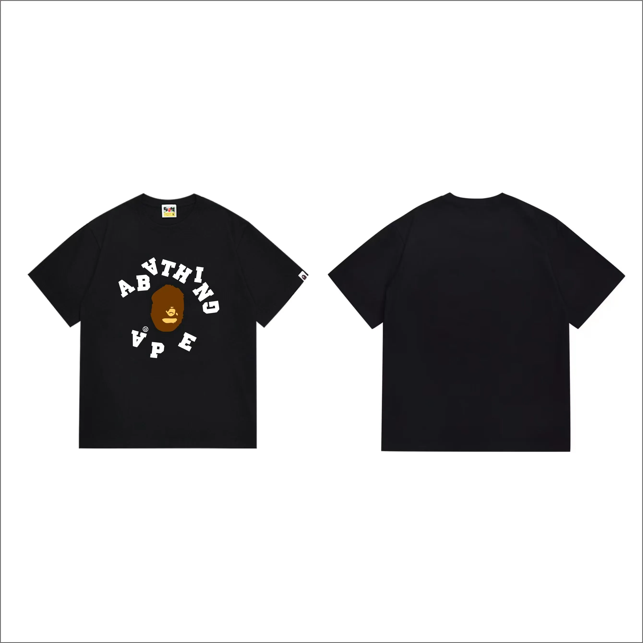 SC282#p110💰 (top version) BAPE uses 260 grams of high-quality high-weave pure cotton fabric, double yarn combed, soft and non-pilling texture, imported environmentally friendly printing glue, bright and three-dimensional pattern, quality 💥Same style for men and women, the upper body is fashionable Color: Black White Size: S M L XL XXL