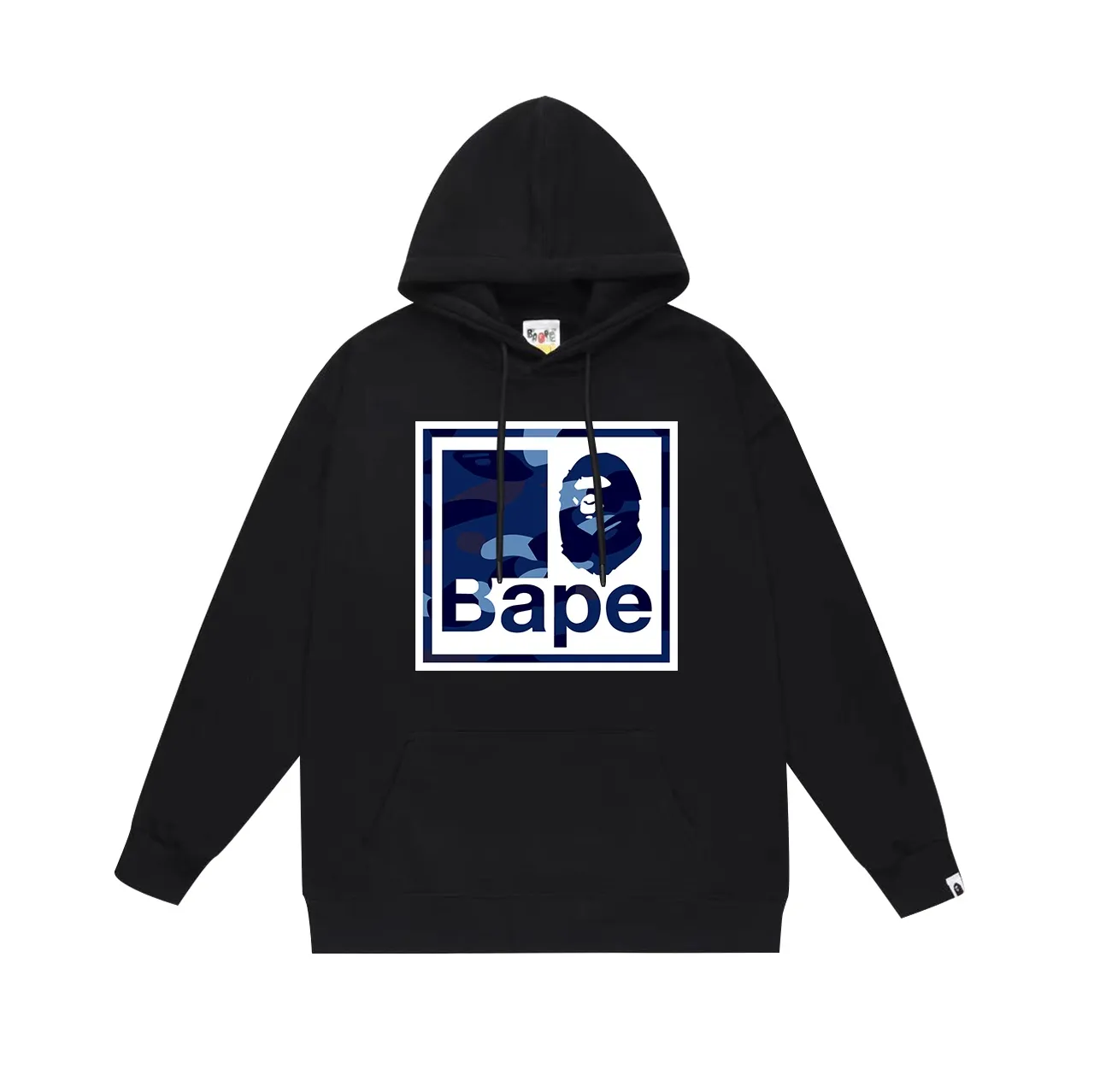 Model No. SC706#terry p160 plus velvet p180💰 (top version) BAPE camouflage ape head letter printed hooded sweatshirt. Made of 380g large terry 430g silver fox velvet (drop shoulder large version) fabric. The texture is soft and non-pilling. Imported environmentally friendly printing glue. The pattern is bright and three-dimensional. Quality💥Same style for men and women. The upper body is trendy. Color: black blue white blue gray blue Size: S M L XL XXL
