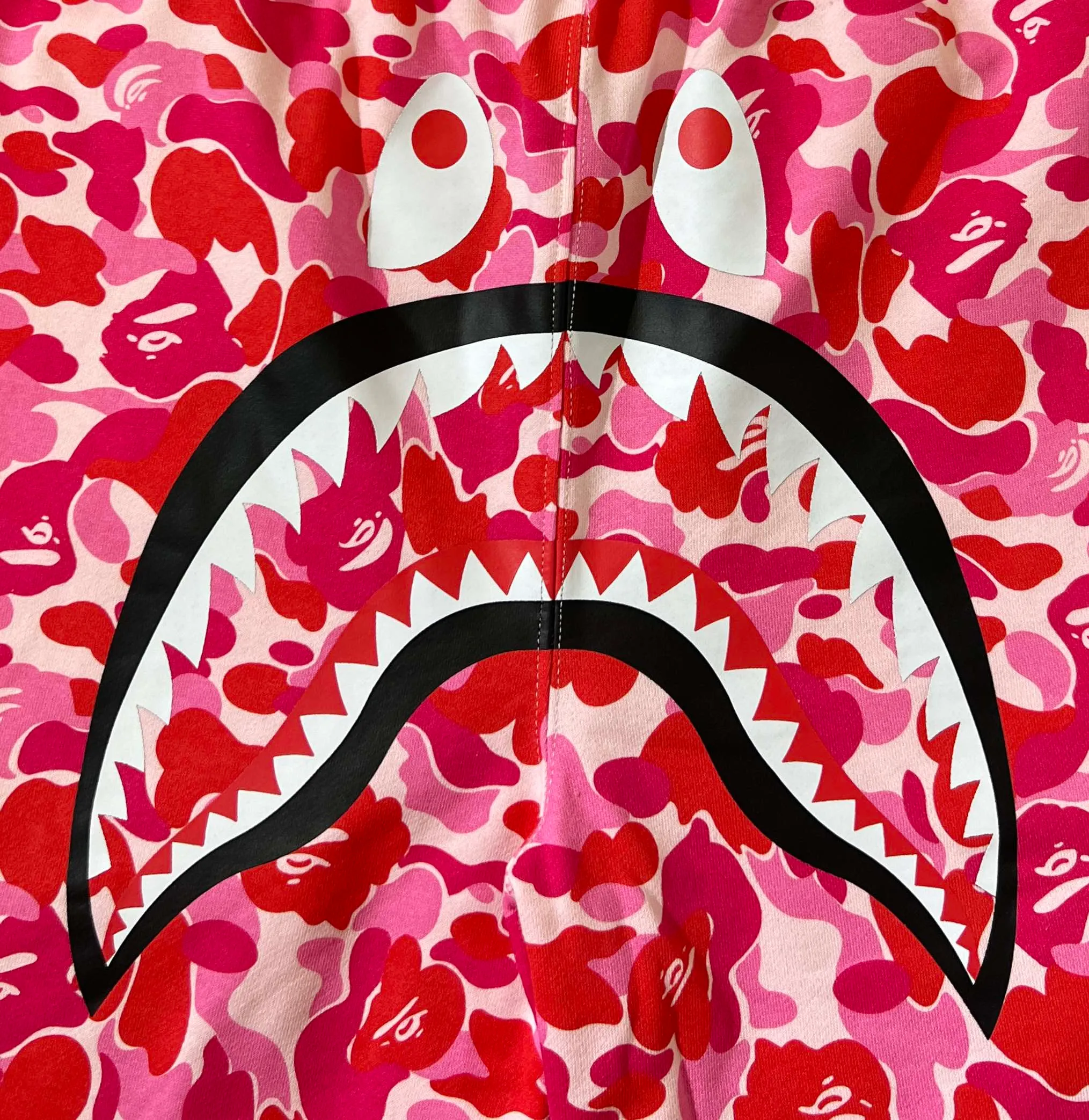 💰200 BAPE Camo Shark Shorts Abc Camo Shark Shorts 340g pure cotton custom fabric ZP version Couple style: M—XXL [Rose Pink]