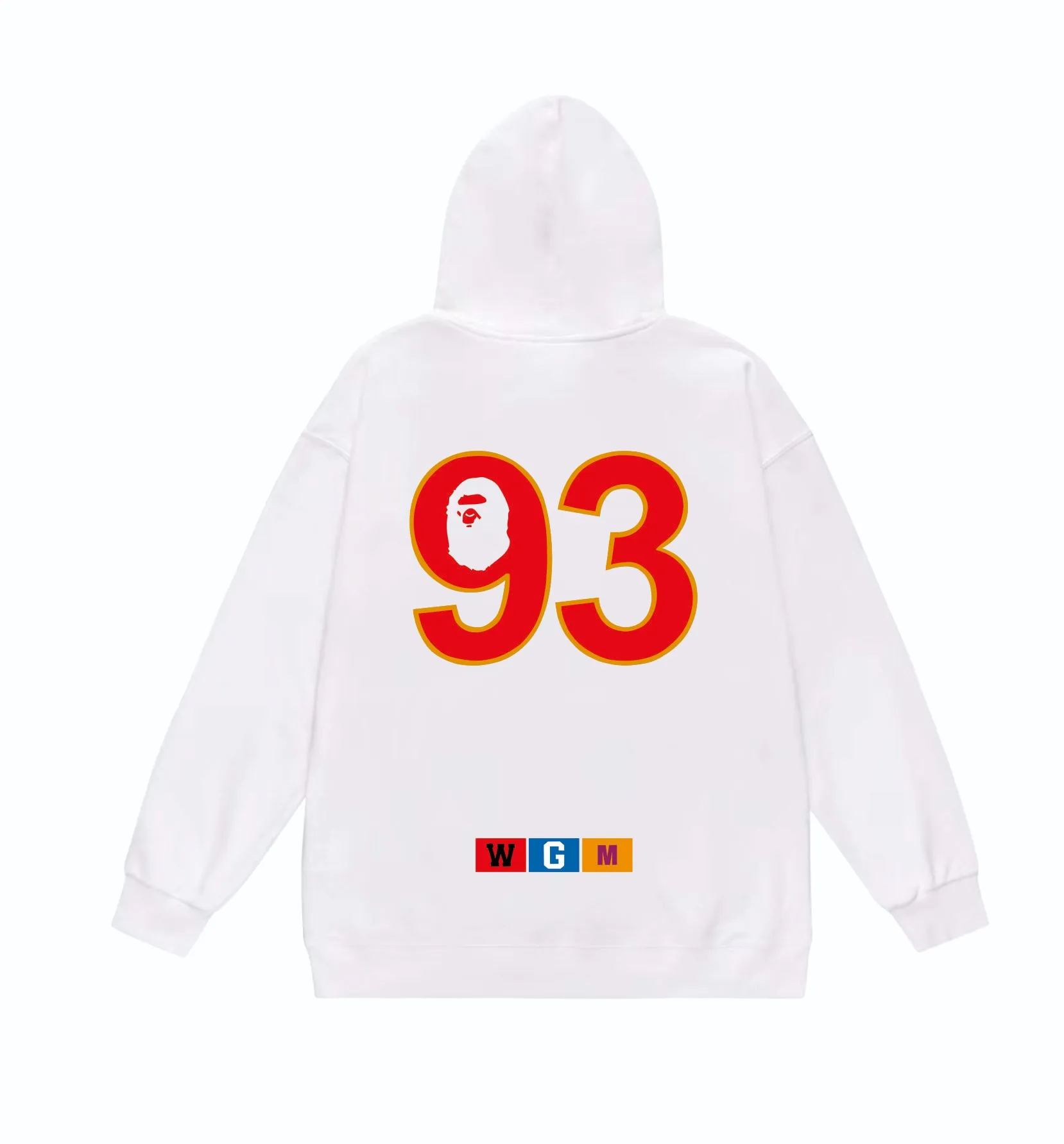 P160 model number SC830# terry 80 plus velvet 90 (top version) BAPE ape head WGM alphanumeric print pattern hooded sweatshirt. Made of 380g large terry (drop shoulder large version) fabric, soft texture and no pilling. Imported environmentally friendly printing glue. Bright and three-dimensional pattern. Quality 💥Same style for men and women. The upper body is trendy. Color: Black White Gray Size: S M L XL XXL