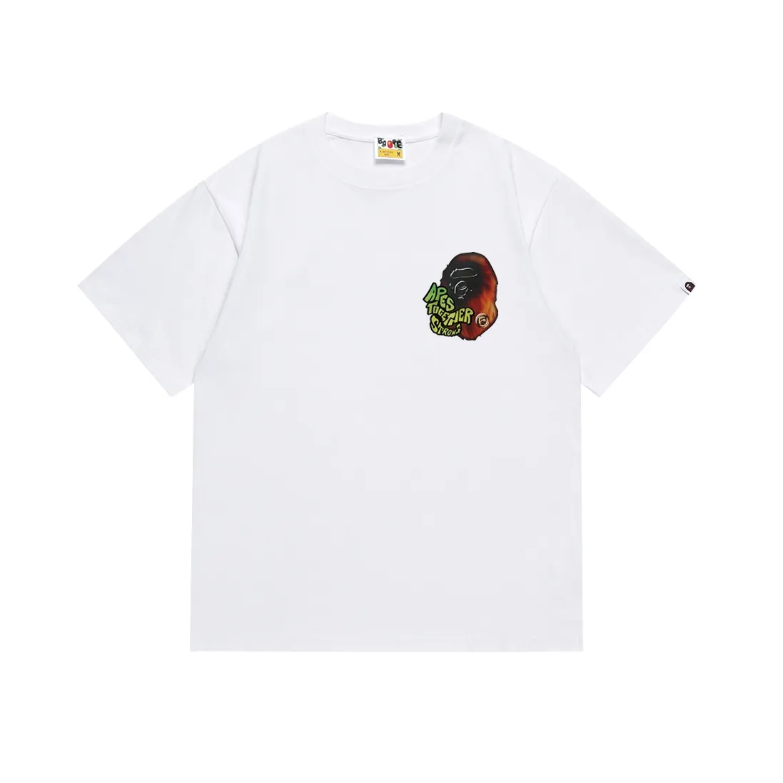 SC130#p110💰 (top version) BAPE ape head letter printed short-sleeved T-shirt Made of 260 grams of high-quality high-weave pure cotton fabric, double yarn combed, soft texture and no pilling Imported environmentally friendly printing glue, bright and three-dimensional pattern, quality 💥Same style for men and women, the upper body is fashionable Color: black white Size: S M L XL XXL