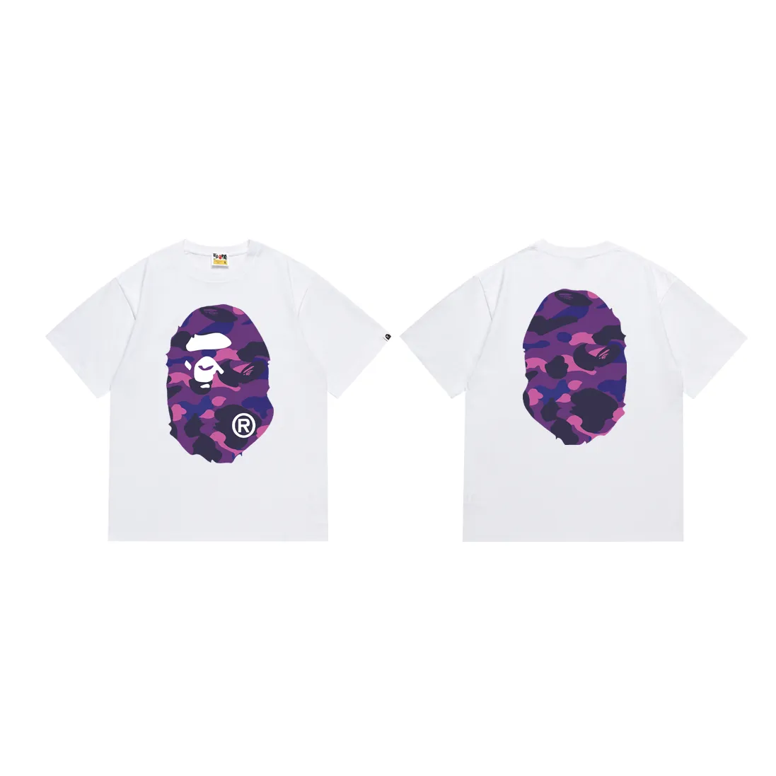 P110 SC060# (top version) BAPE double-sided camouflage ape head printed short-sleeved T-shirt Made of 260 grams of high-quality high-weave pure cotton fabric, double yarn combed, soft texture and no pilling Imported environmentally friendly printing glue, bright and three-dimensional pattern, quality 💥unisex style, the upper body is fashionable Color: white camouflage black camouflage white yellow black yellow white green black green white purple black purple white red black red Size: S M L XL XXL