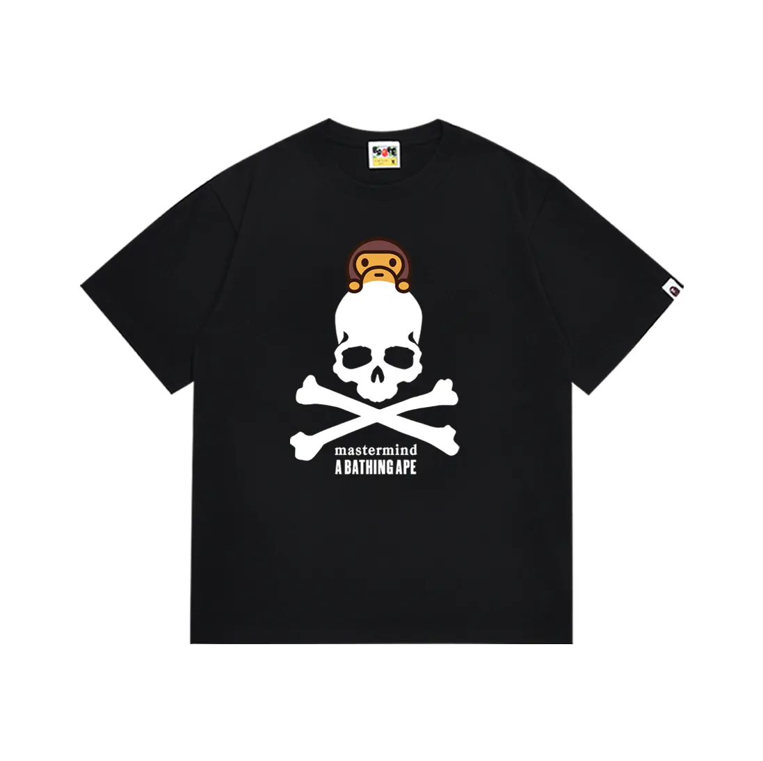SC177#p110💰 (Top version) BAPE skull ape and monkey cartoon short-sleeved T-shirt Made of 260 grams of high-quality high-woven pure cotton fabric, double yarn combed, soft texture and no pilling Imported environmentally friendly printing glue, bright and three-dimensional pattern, quality 💥Same style for men and women, the upper body is fashionable Color: black white Size: S M L XL XXL