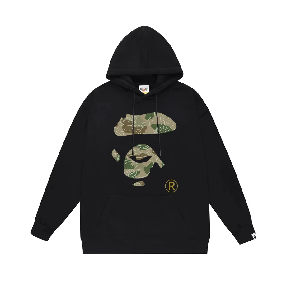 Model number SC759# Terry p160 plus velvet 180💰 (top version) BAPE camouflage ape face letter hooded sweatshirt Made of 380 grams of large terry (drop shoulder large version) fabric, soft texture and no pilling Imported environmentally friendly printing glue The pattern is bright and three-dimensional Quality💥Same style for men and women The upper body is trendy Color: black white gray Size: S M L XL XXL