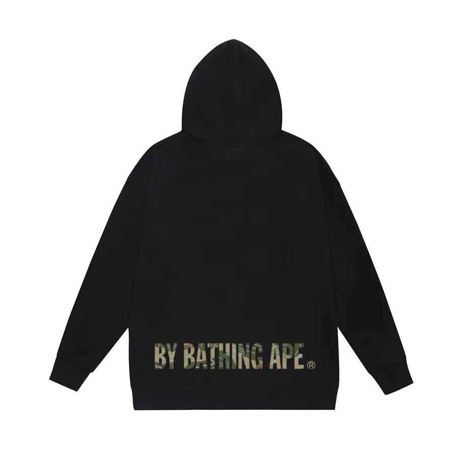 Model number SC759# Terry p160 plus velvet 180💰 (top version) BAPE camouflage ape face letter hooded sweatshirt Made of 380 grams of large terry (drop shoulder large version) fabric, soft texture and no pilling Imported environmentally friendly printing glue The pattern is bright and three-dimensional Quality💥Same style for men and women The upper body is trendy Color: black white gray Size: S M L XL XXL