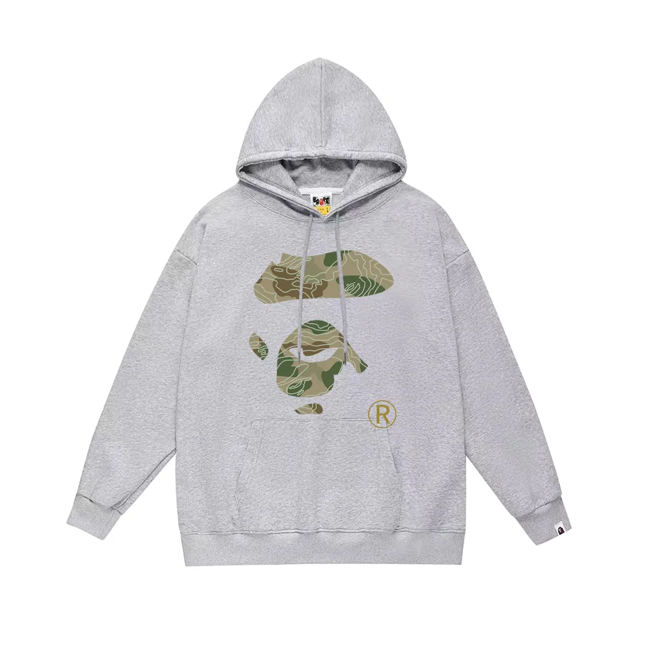 Model number SC759# Terry p160 plus velvet 180💰 (top version) BAPE camouflage ape face letter hooded sweatshirt Made of 380 grams of large terry (drop shoulder large version) fabric, soft texture and no pilling Imported environmentally friendly printing glue The pattern is bright and three-dimensional Quality💥Same style for men and women The upper body is trendy Color: black white gray Size: S M L XL XXL