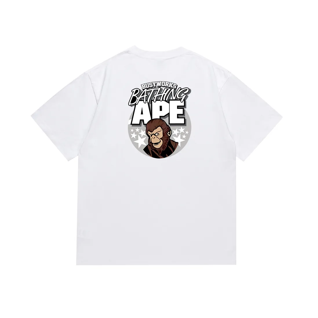 SC137#p110💰 (top version) BAPE ape head pattern letter printed short-sleeved T-shirt Made of 260 grams of high-quality high-weave pure cotton fabric, double yarn combed, soft texture and no pilling Imported environmentally friendly printing glue, bright and three-dimensional pattern, quality 💥Same style for men and women, the upper body is fashionable Color: black white Size: S M L XL XXL