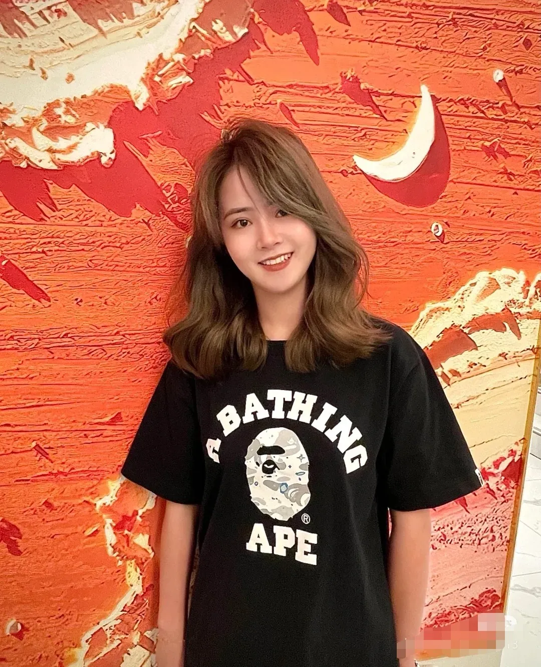 P110 00107 BAPE Space Camo College Tee starry sky camouflage college ape print short-sleeved T-shirt, same style for men and women, size smlxlxxl, black and white