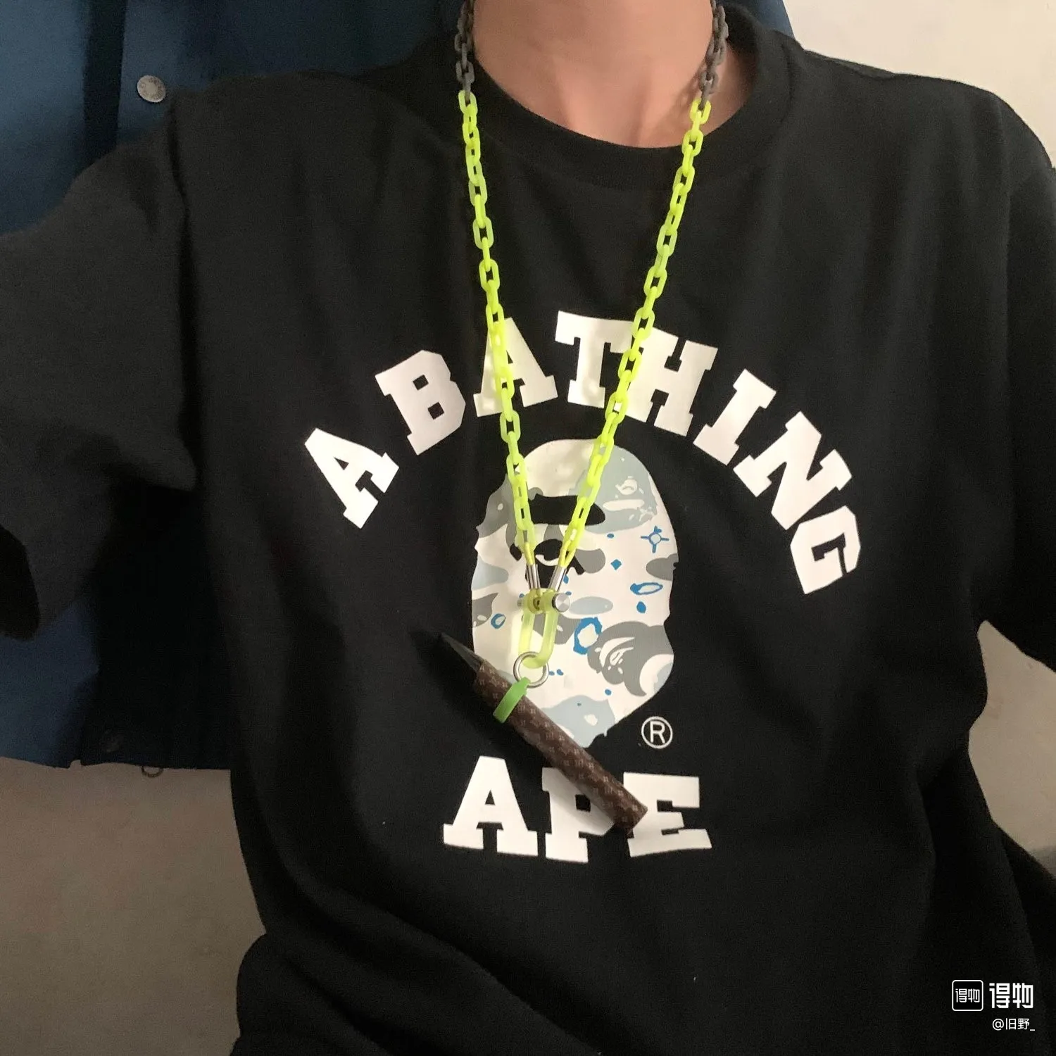 P110 00107 BAPE Space Camo College Tee starry sky camouflage college ape print short-sleeved T-shirt, same style for men and women, size smlxlxxl, black and white