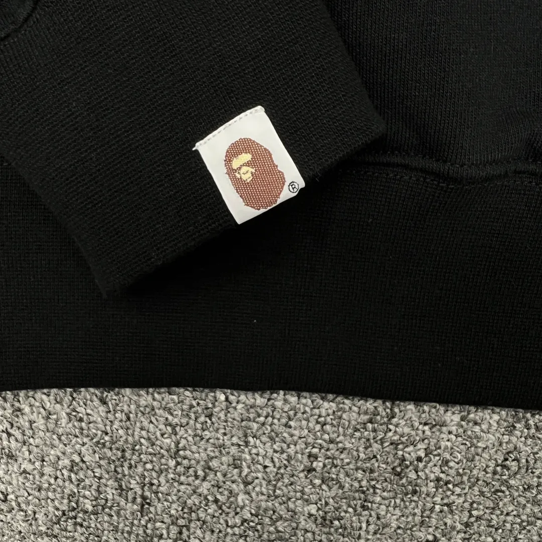💰250 Bape 11th Anniversary Ink Camouflage Ape Head Letter Print Customized Fabric High Quality Couple Style: S—XXL [Gray Black]