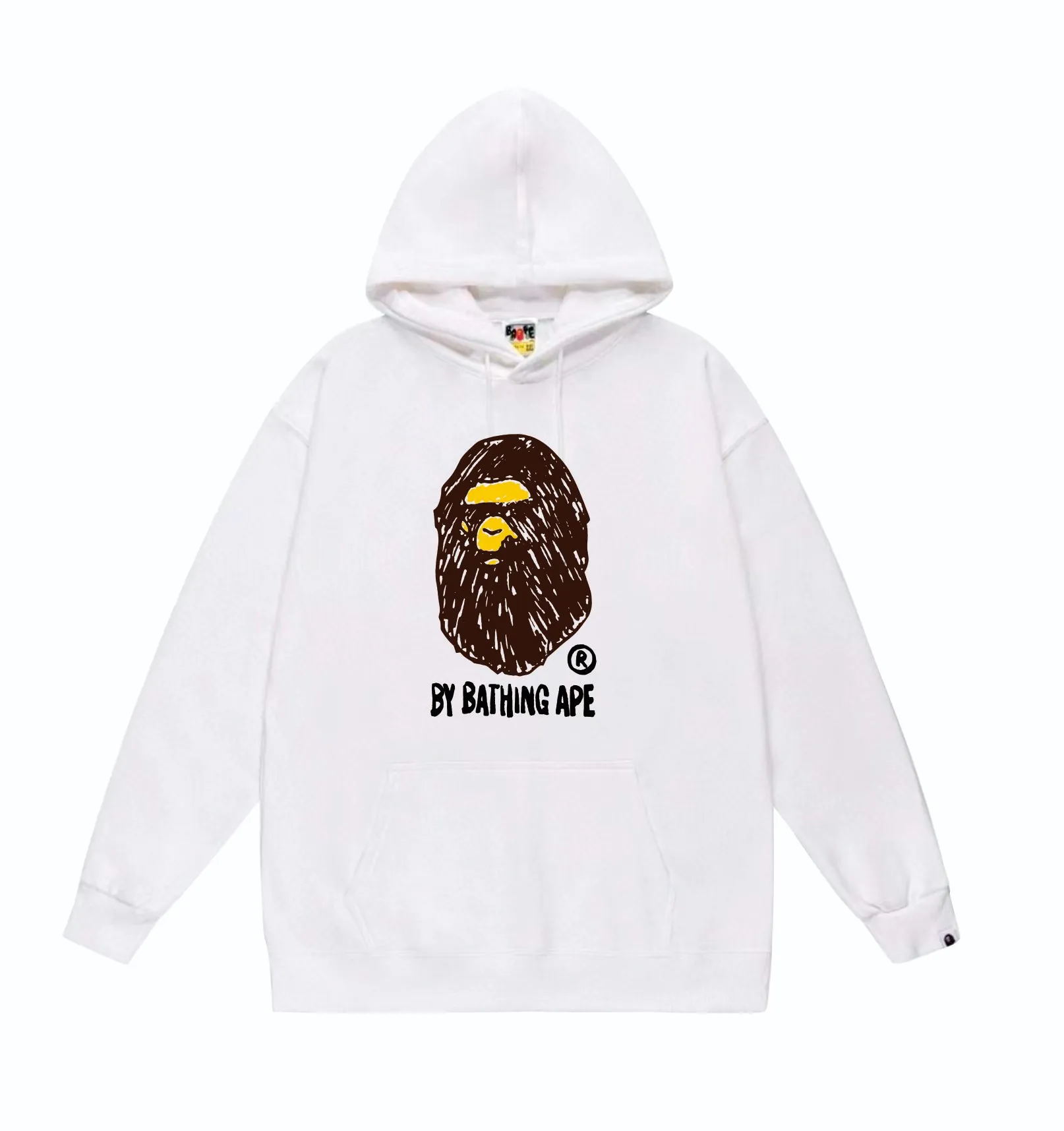 P160 model number SC841# terry 80 plus velvet 90 (top version) BAPE FANS SCARF DRAW hand-painted graffiti ape head letter print hooded sweatshirt. Made of 380g large terry (drop shoulder large version) fabric. The texture is soft and non-pilling. Imported environmentally friendly printing glue. The pattern is bright and three-dimensional. The quality is the same for men and women. The upper body is trendy. Color: black white gray Size: S M L XL XXL