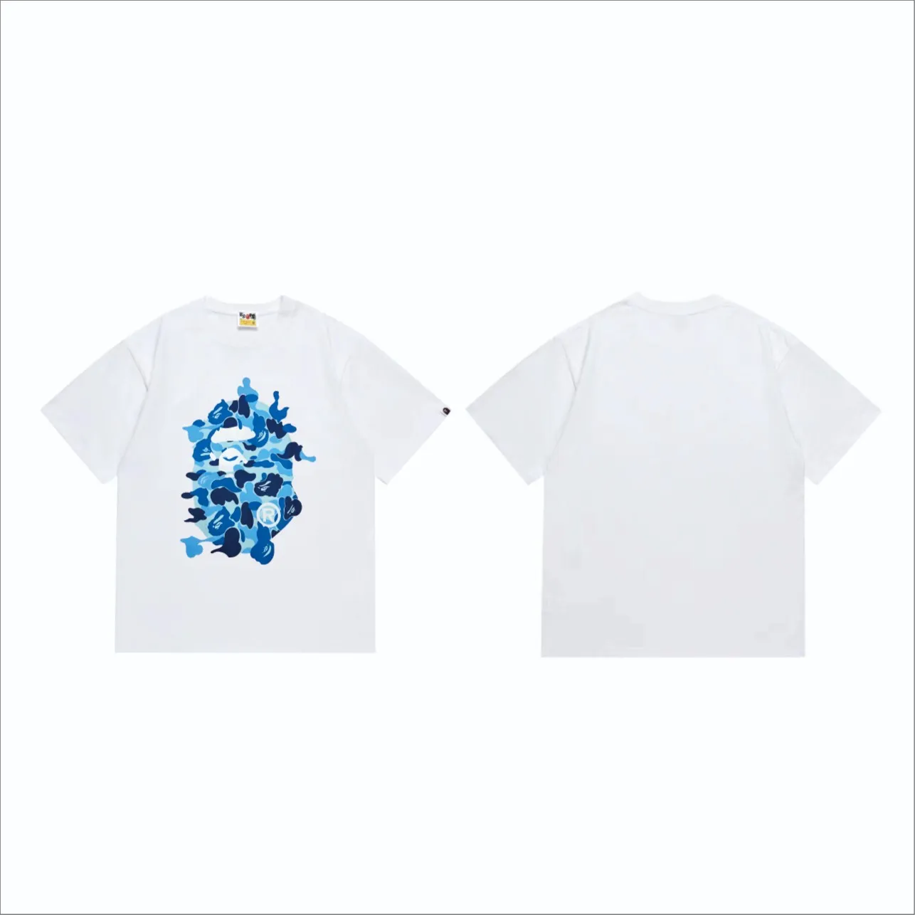 SC246#p110💰 (Top version) BAPE ABC CAMO REBUILD BIG APE HEAD TEE restructured ape-man big head printed short-sleeved T-shirt Made of 260 grams of high-quality high-weave pure cotton fabric, double yarn combed, soft texture without pilling, imported environmentally friendly printing glue, bright and three-dimensional pattern, quality 💥Same style for men and women. The upper body is trendy. Color: black pink, white powder, black blue, white blue, black green, white green Size: S M L XL XXL