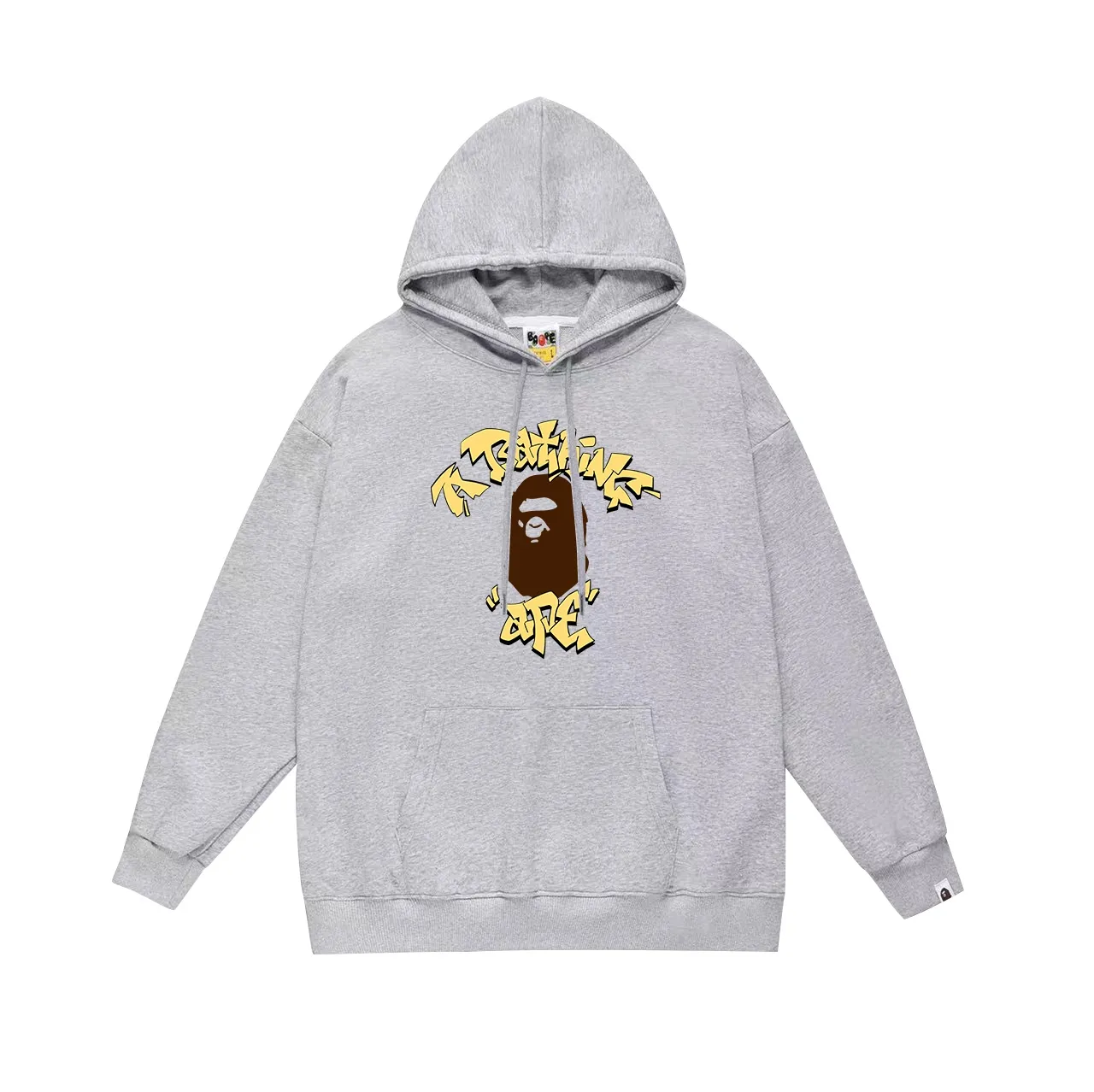 Model No. SC694#terry p160 plus velvet p180💰 (top version) BAPE graffiti ape letter print hooded sweatshirt Made of 380g large terry 430g silver fox velvet (drop shoulder large version) fabric, soft and non-pilling, imported environmentally friendly printing glue, bright and three-dimensional pattern, quality 💥Same style for men and women, the upper body is trendy Color: black white gray Size: S M L XL XXL