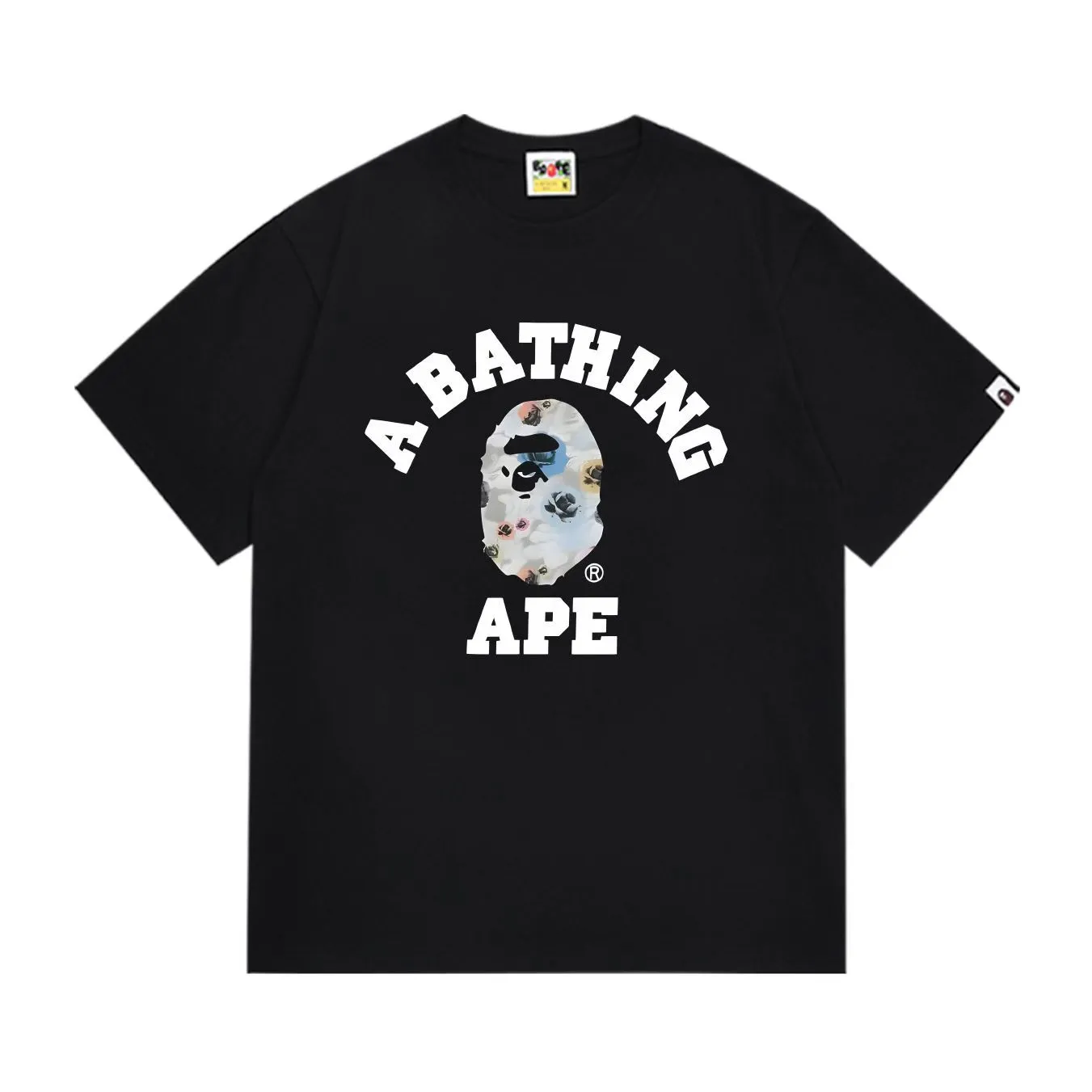 SC293#p110💰 (top version) BAPE uses 260 grams of high-quality high-weave pure cotton fabric, double yarn combed, soft and non-pilling texture, imported environmentally friendly printing glue, bright and three-dimensional pattern, quality 💥Same style for men and women, the upper body is fashionable Color: black white Size: S M L XL XXL