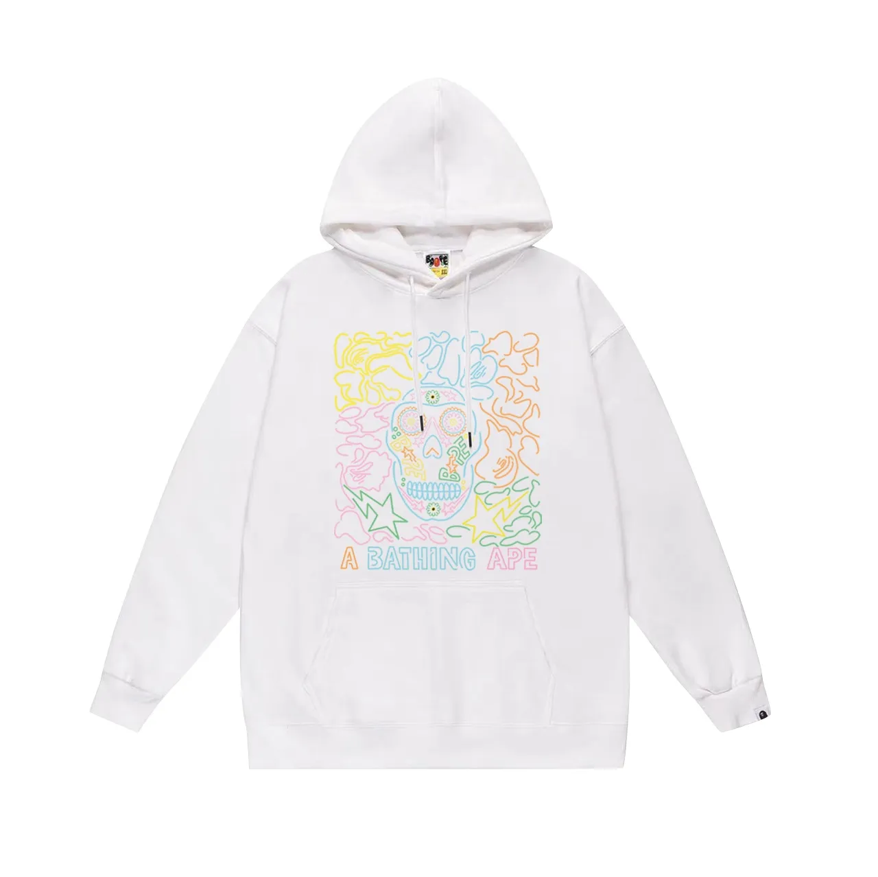 Model No. SC621#terry p160 plus velvet p180💰 (top version) BAPE ape head letter printed hooded sweatshirt. Made of 380g large terry 430g silver fox velvet (drop shoulder large version) fabric. The texture is soft and non-pilling. Imported environmentally friendly printing glue. The pattern is bright and three-dimensional. Quality💥Same style for men and women. The upper body is trendy. Color: black white gray Size: S M L XL XXL