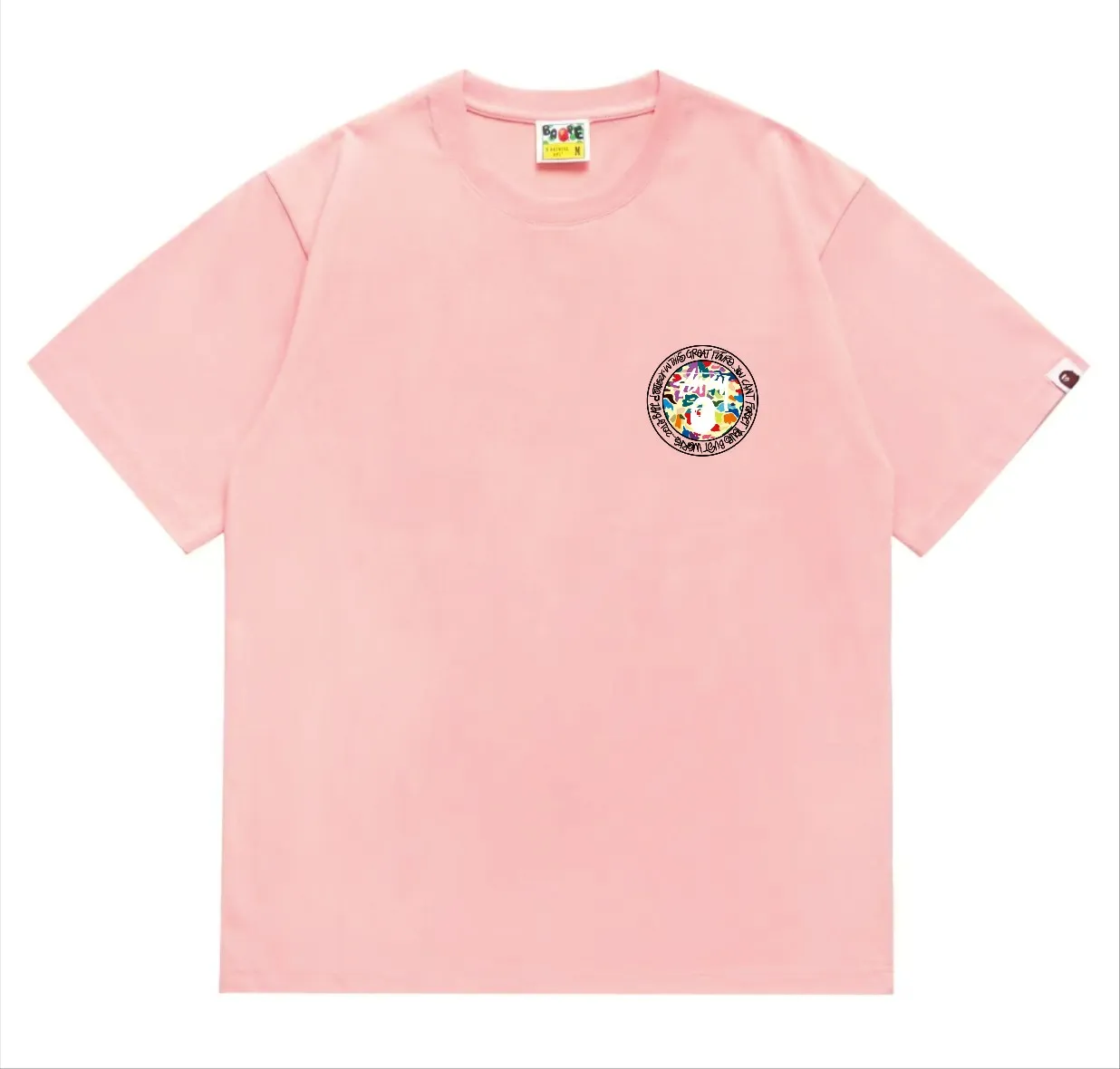 SC217#p110💰 (Top version) BAPE×Stussy co-branded Stussy letter ape print T-shirt Made of 260 grams of high-quality high-weave pure cotton fabric, double yarn combed, soft texture and no pilling Imported environmentally friendly printing glue, bright and three-dimensional pattern, quality 💥Same style for men and women, the upper body is fashionable Color: black and white print, gray and white print, pink and white print, red and white print, white and black print, gray and black print, red and black print Pink and black print Size: S M L XL XXL