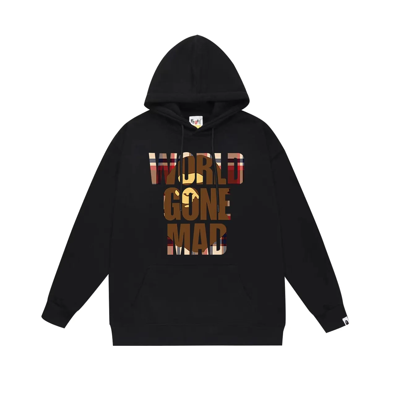 Model No. SC726# Terry p160 plus velvet 180💰 (top version) BAPE plaid letter ape head print hooded sweatshirt Made of 380g large terry (drop shoulder large version) fabric, soft texture and no pilling Imported environmentally friendly printing glue The pattern is bright and three-dimensional Quality💥Same style for men and women The upper body is trendy Color: black white gray Size: S M L XL XXL