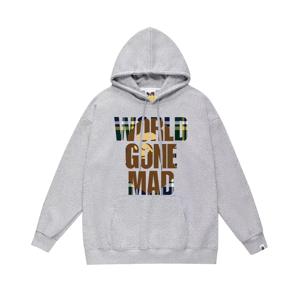 Model No. SC726# Terry p160 plus velvet 180💰 (top version) BAPE plaid letter ape head print hooded sweatshirt Made of 380g large terry (drop shoulder large version) fabric, soft texture and no pilling Imported environmentally friendly printing glue The pattern is bright and three-dimensional Quality💥Same style for men and women The upper body is trendy Color: black white gray Size: S M L XL XXL