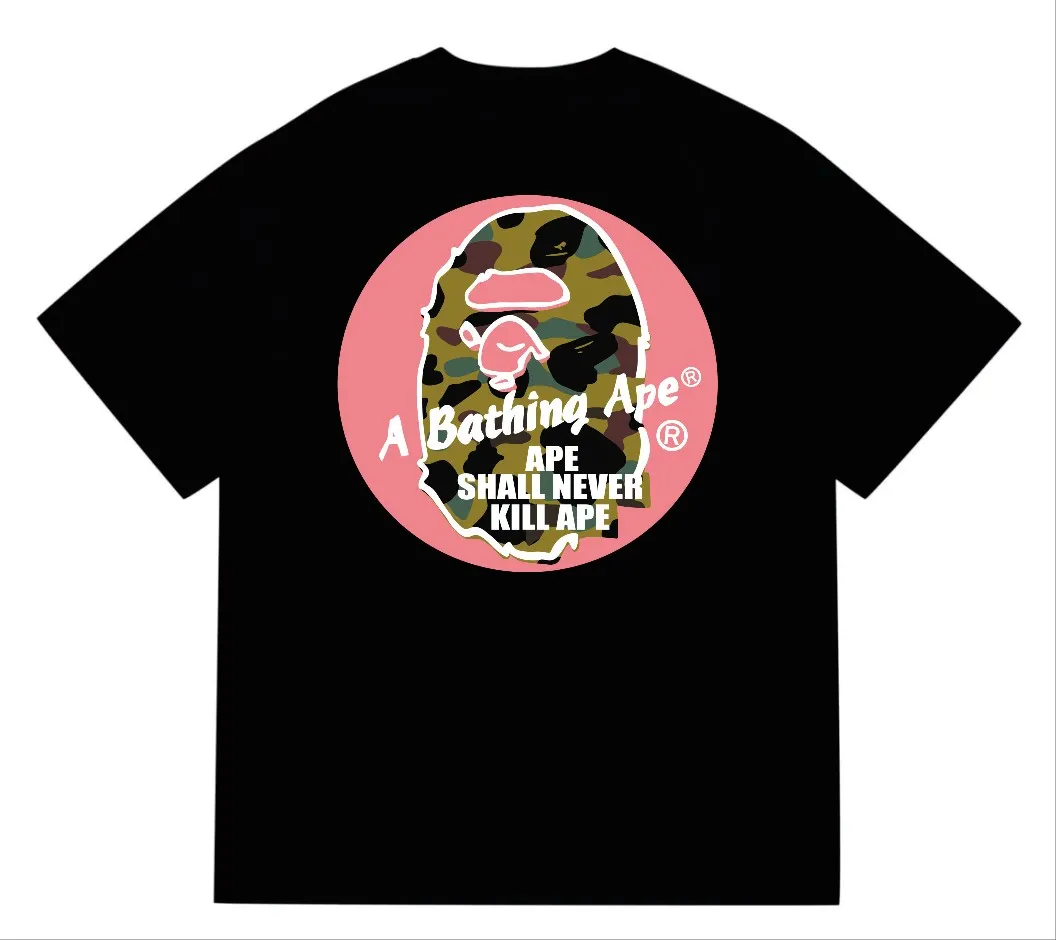 SC205#p110💰 (top version) BAPE×Stussy co-branded Stussy letter ape print T-shirt Made of 260 grams of high-quality high-weave pure cotton fabric, double yarn combed, soft texture without pilling, imported environmentally friendly printing glue, bright and three-dimensional pattern, quality 💥Same style for men and women, the upper body is fashionable Color: black and blue, gray and blue, pink and blue, red and blue, white and blue, white pink, gray pink, pink, red pink, black pink Size: S M L XL XXL