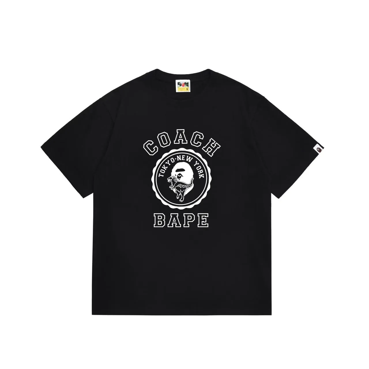 SC1029#p110💰 (top version) BAPE uses 260 grams of high-quality high-weave pure cotton fabric, double yarn combed, soft texture and no pilling, imported environmentally friendly printing glue, bright and three-dimensional pattern, quality 💥Same style for men and women, the upper body is fashionable Color: black white Size: S M L XL XXL