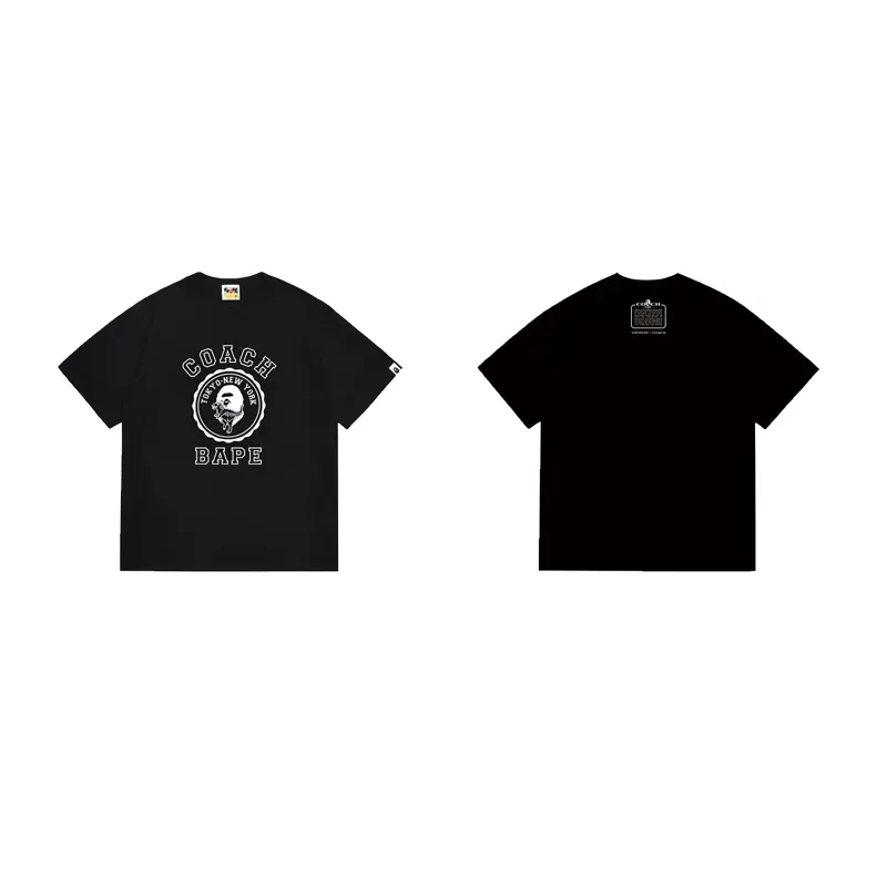 SC1029#p110💰 (top version) BAPE uses 260 grams of high-quality high-weave pure cotton fabric, double yarn combed, soft texture and no pilling, imported environmentally friendly printing glue, bright and three-dimensional pattern, quality 💥Same style for men and women, the upper body is fashionable Color: black white Size: S M L XL XXL