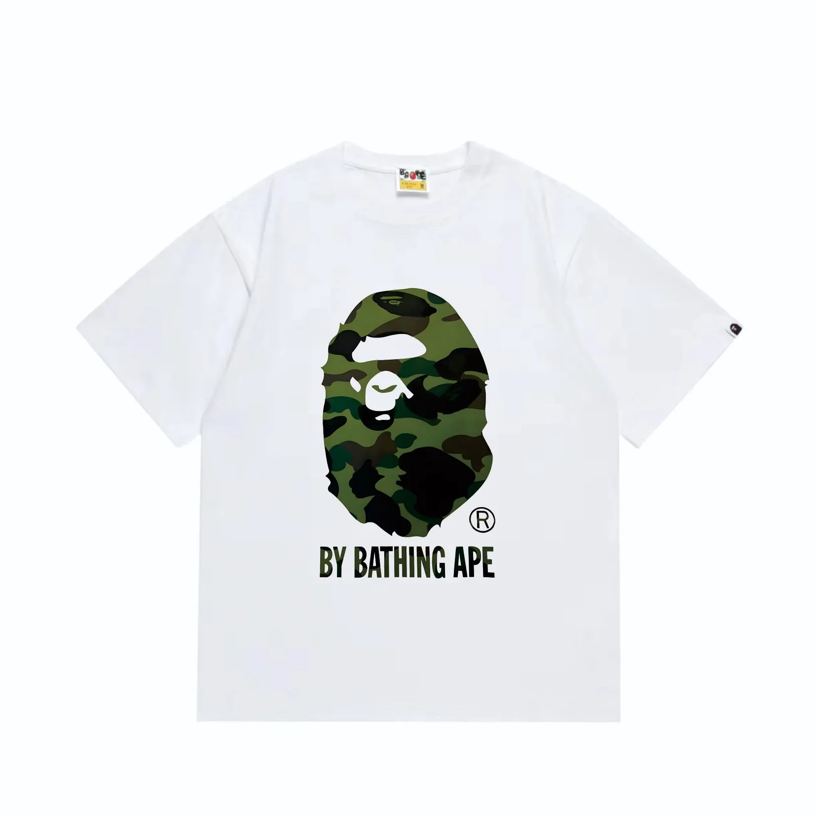 SC260#p110💰 (top version) BAPE classic great ape print camouflage short-sleeved T-shirt. Made of 260 grams of high-quality high-weave pure cotton fabric. Double yarn combed, soft texture and no pilling. Imported environmentally friendly printing glue. Bright and three-dimensional pattern. Quality💥Same style for men and women. The upper body is trendy. Color: black and yellow, white and yellow, black and green, white and green. Size: S M L XL XXL