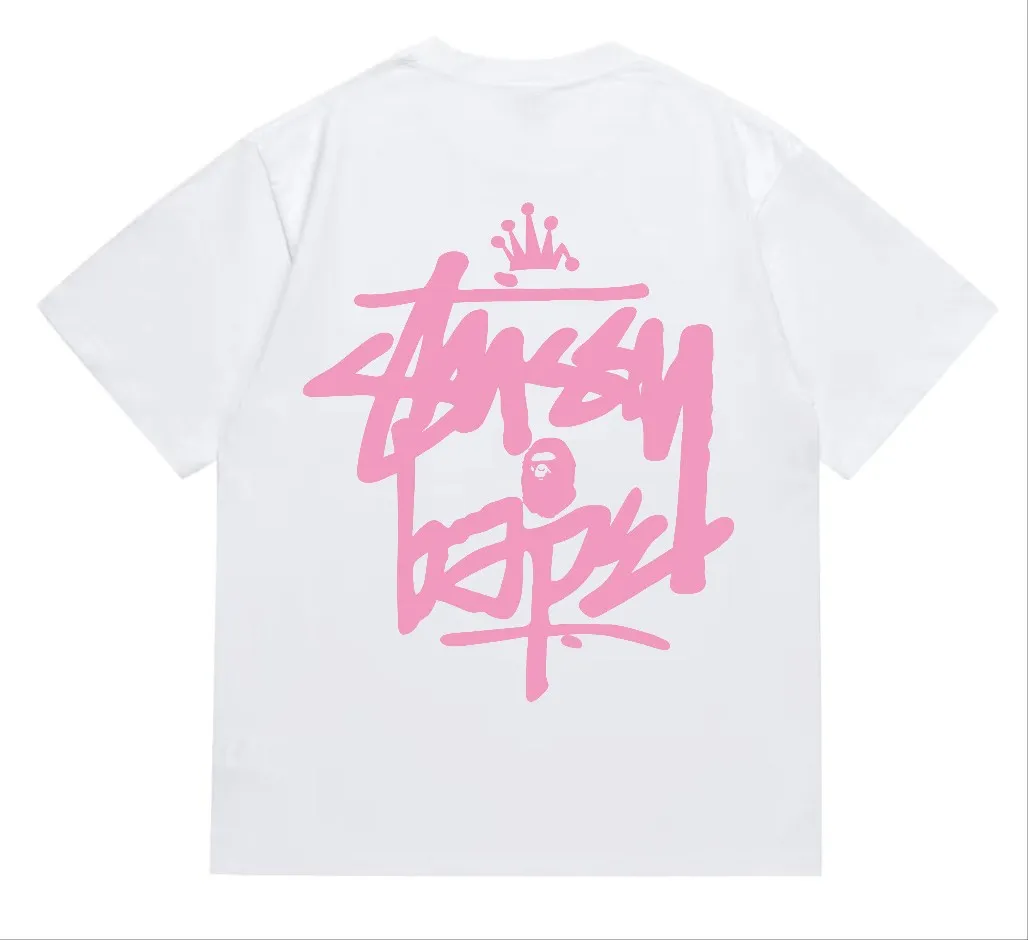 SC208#p110💰 (top version) BAPE×Stussy co-branded Stussy letter ape print T-shirt Made of 260 grams of high-quality high-weave pure cotton fabric, double yarn combed, soft texture and no pilling Imported environmentally friendly printing glue, bright and three-dimensional pattern, quality 💥Same style for men and women, the upper body is fashionable Color: black and yellow, gray and yellow, pink and yellow, red and yellow, white and yellow, black pink, gray powder, pink, red pink, white powder Black and white Gray and white Pink and white Red and white White and black Gray and black Pink and black Red and black Size: S M L XL XXL
