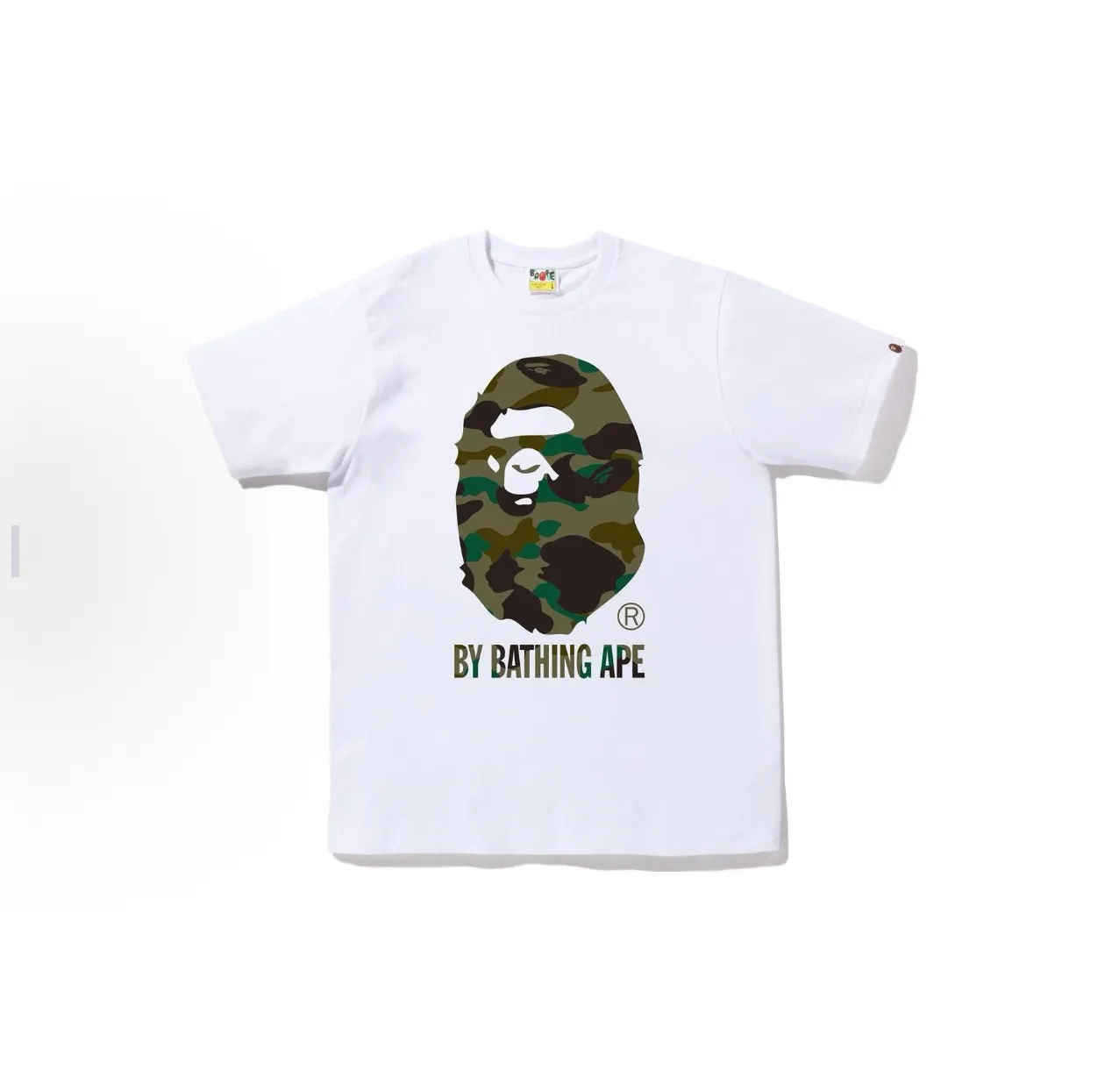 P110 001217 Bape FW22 1st camo by bathing ape tee ape camouflage printed round neck short-sleeved T-shirt, same style for men and women, size smlxlxxl, black and yellow, white and yellow, black and green, white and green