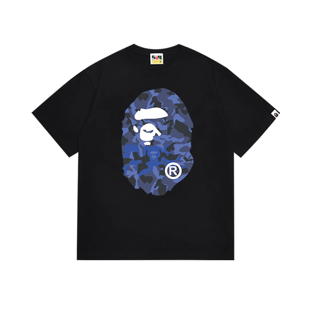 P110 SC028# (top version) BAPE letters desert camouflage ape head double-sided printed short-sleeved T-shirt. Made of 260 grams of high-quality high-weave pure cotton fabric. Double yarn combed. The texture is soft and non-pilling. Imported environmentally friendly printing glue. The pattern is bright and three-dimensional. Quality 💥Same style for men and women. The upper body is trendy. Color: black and white. Size: S M L XL XXL