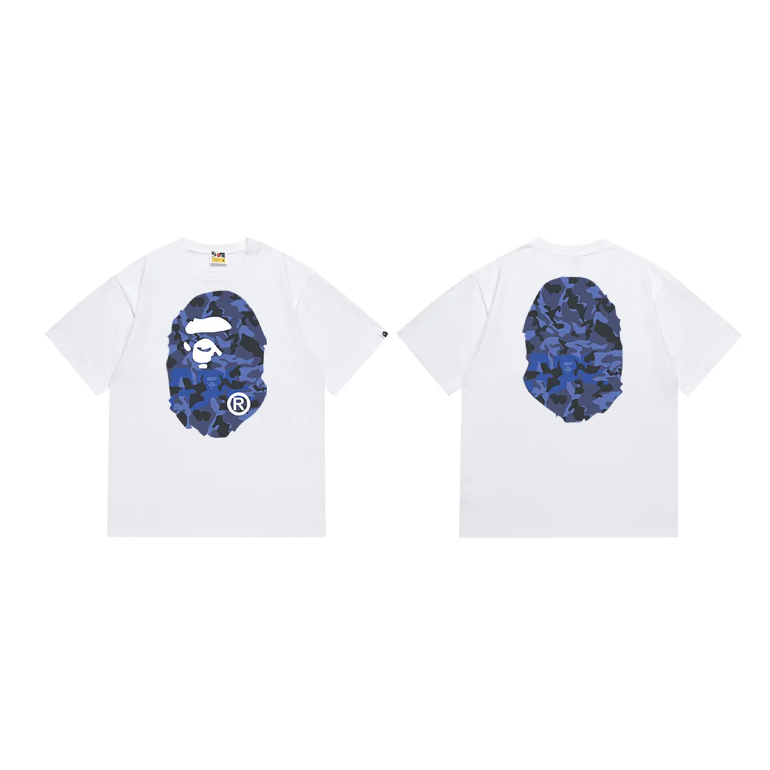 P110 SC028# (top version) BAPE letters desert camouflage ape head double-sided printed short-sleeved T-shirt. Made of 260 grams of high-quality high-weave pure cotton fabric. Double yarn combed. The texture is soft and non-pilling. Imported environmentally friendly printing glue. The pattern is bright and three-dimensional. Quality 💥Same style for men and women. The upper body is trendy. Color: black and white. Size: S M L XL XXL
