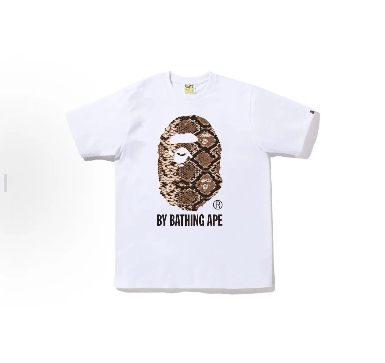 P110 001206 BAPE ape letter logo printed round neck short-sleeved T-shirt, same style for men and women, size smlxlxxl, black brown, white brown, black gray, white gray