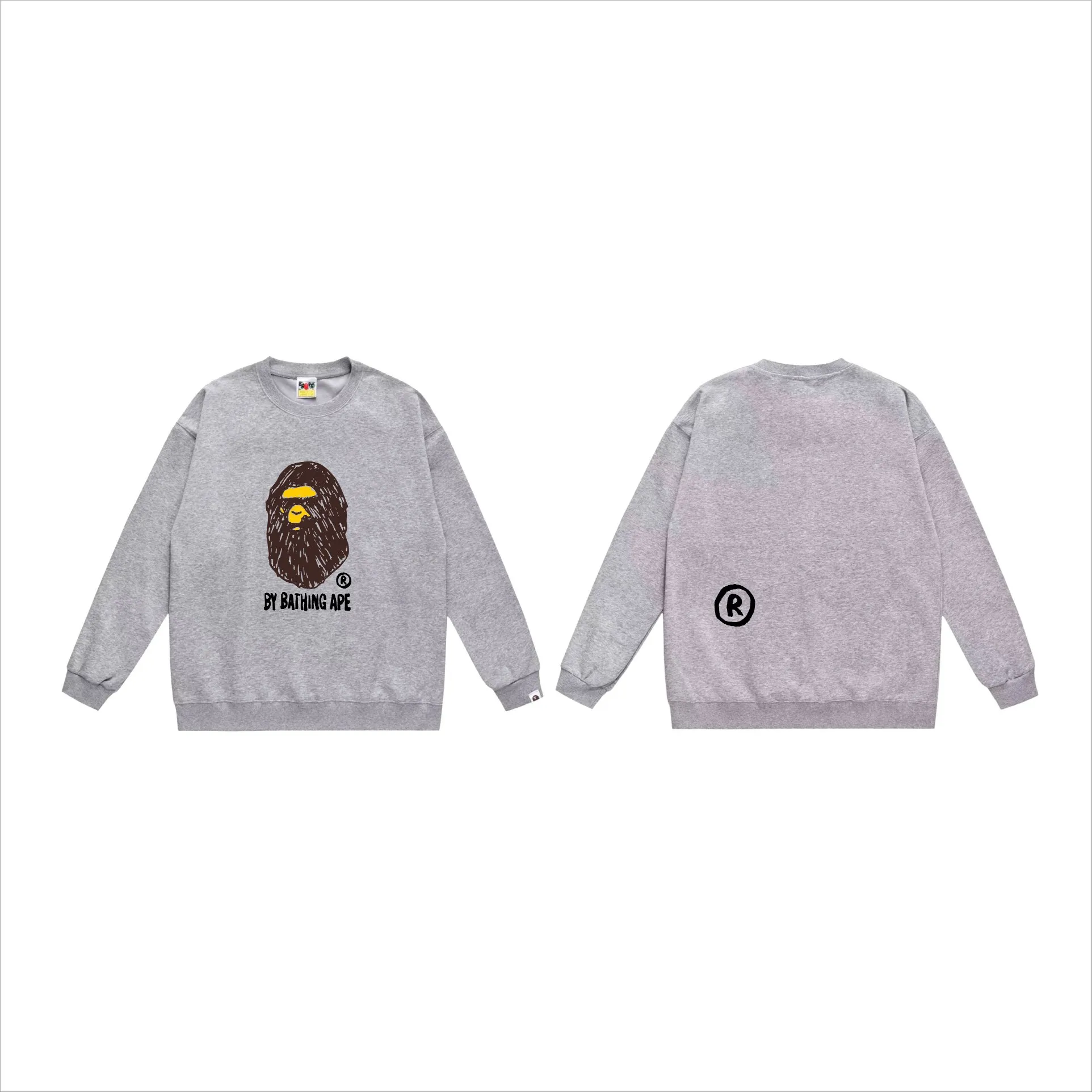 P170 model number SC541# terry 80 plus velvet 85 (top version) BAPE FANS SCARF DRAW hand-painted graffiti ape head letter print pattern round neck sweatshirt Made of 350 grams of large terry (drop shoulder large version) fabric, soft and non-pilling texture, imported environmentally friendly printing glue, bright and three-dimensional pattern, quality 💥Same style for men and women, the upper body is fashionable Color: black white gray Size: S M L XL XXL